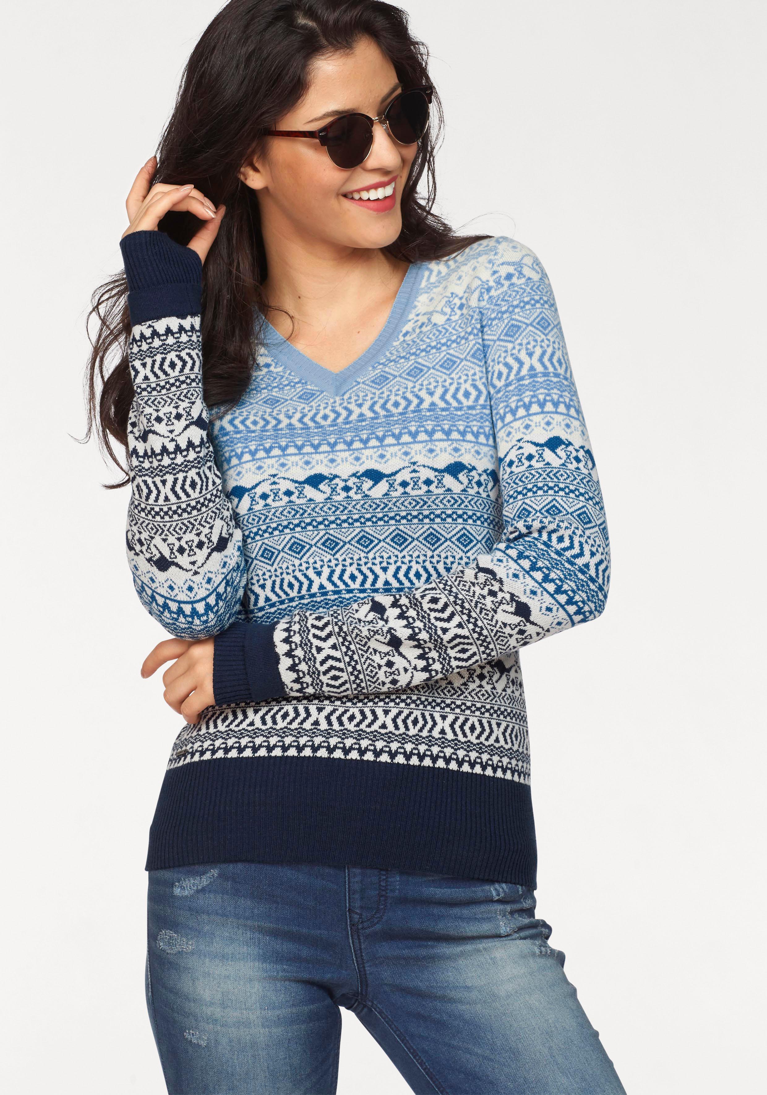 Jacquardpullover, im Norweger-Muster mit kleinen Kängurus
