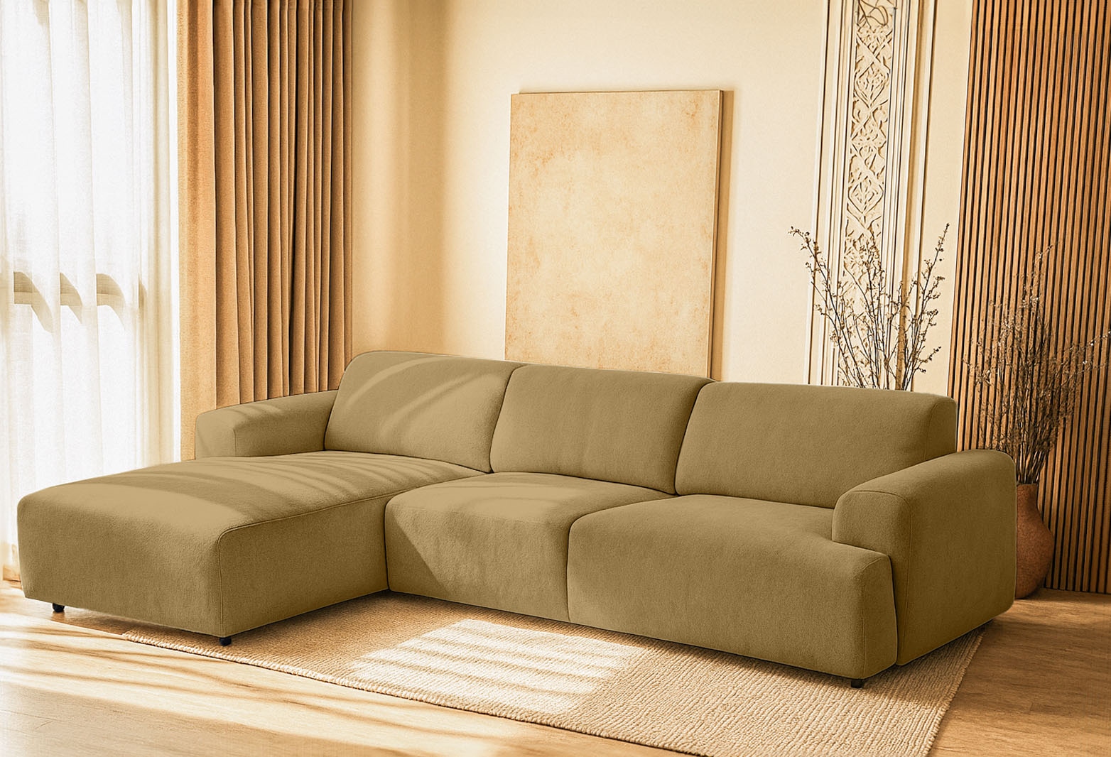 Home affaire Ecksofa "Linkka, Breite 301 cm" L-Form, in einem weichen Cheni günstig online kaufen