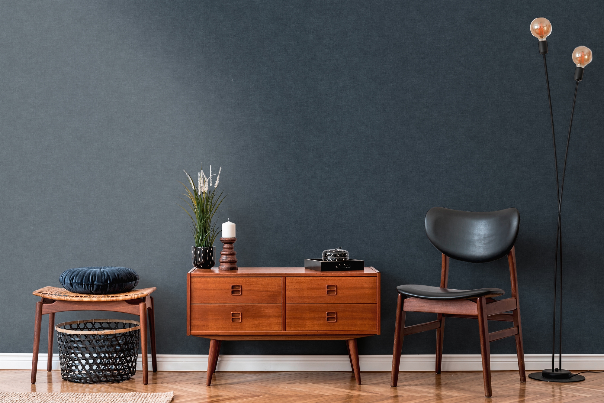 living walls Vliestapete »Smart Surfaces einfarbige Tapete Unitapete Struktur-Optik Landhaus«, matt, Vliestapete Textil-Optik für Schlafzimmer Küche Wohnzimmer Uni Design