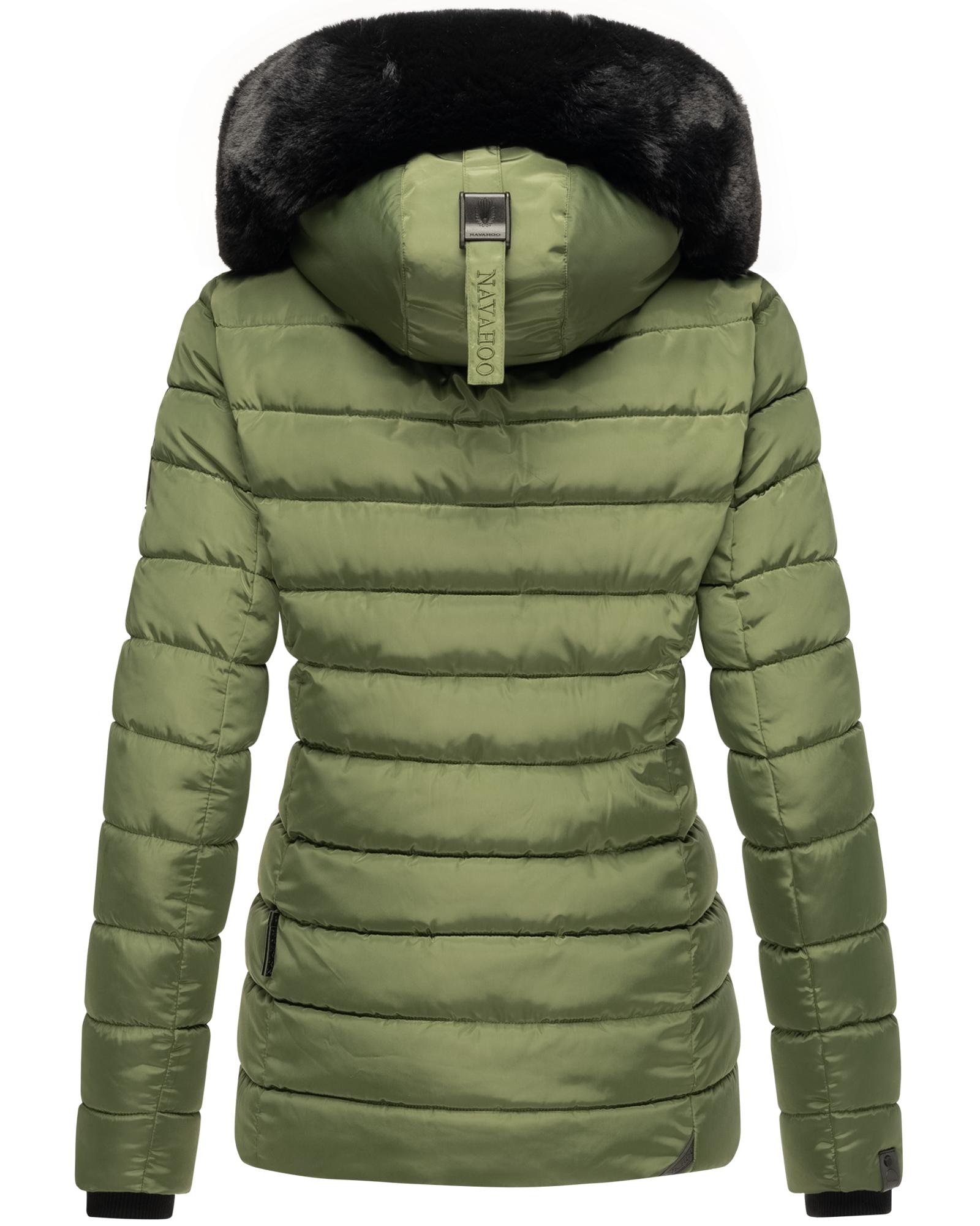 Navahoo Steppjacke »Milianaa«, mit Kapuze, Edle Winterjacke mit weicher Kunstfell-Kapuze