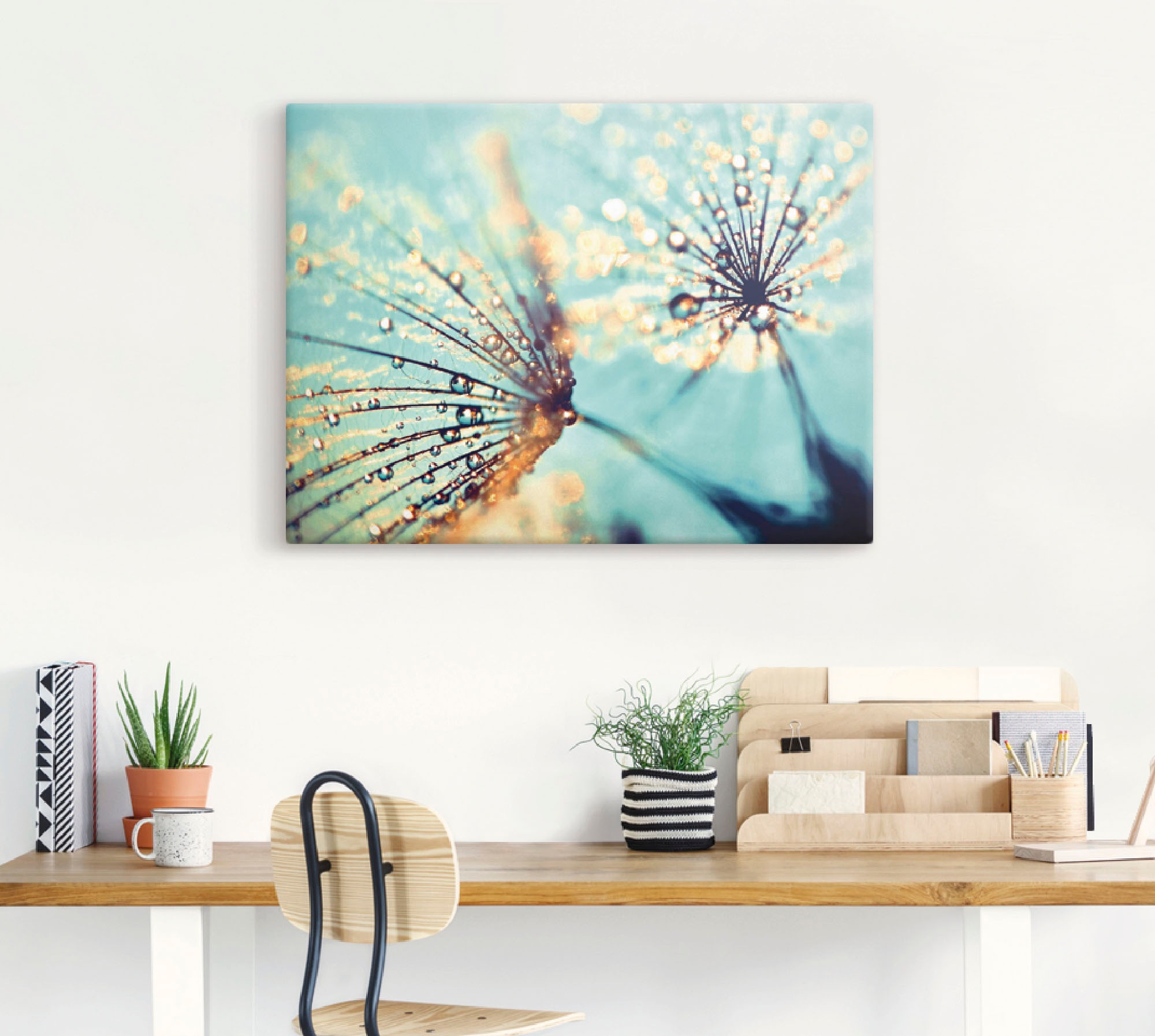 Artland Wandbild »Pusteblume aqua«, Blumen, (1 St.), als Leinwandbild, Poster, Wandaufkleber in verschied. Größen