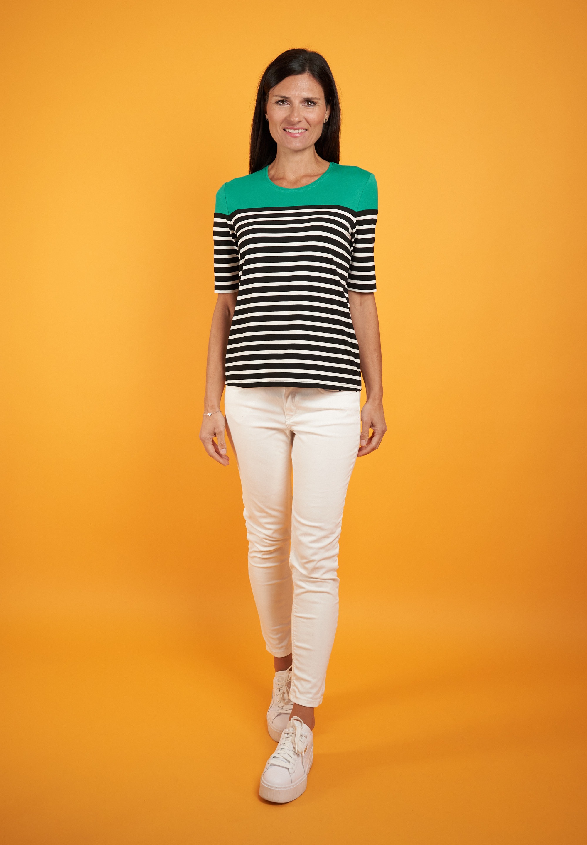 Seidel Moden T-Shirt, mit Colorblocking und Streifenmuster, MADE IN GERMANY