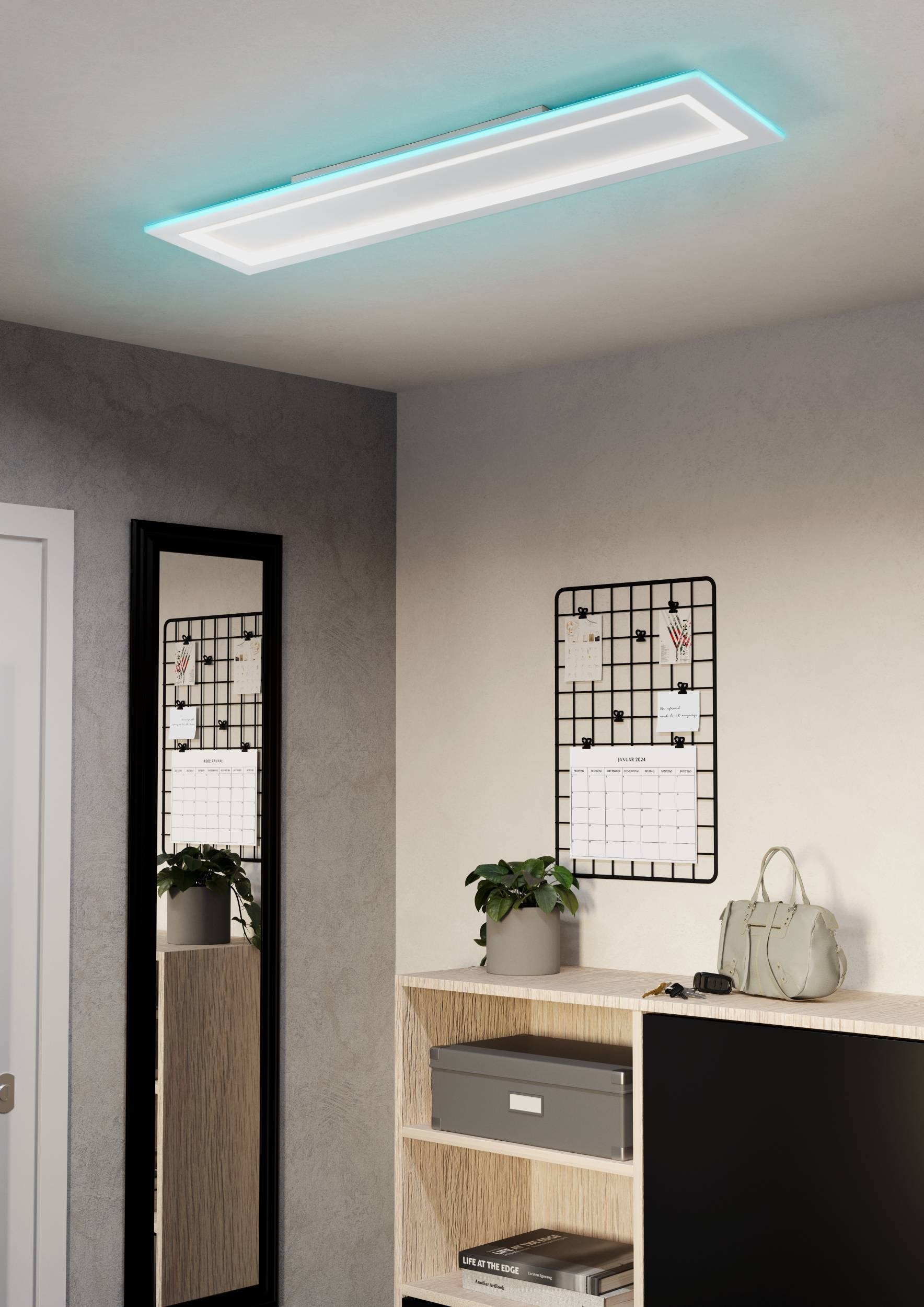 EGLO Deckenleuchte »Padrogiano-Z Deckenlampe, ZigBee 3.0, App und Sprachsteuerung, Lampe« LED-Modul 1 Stk. Kaltweiß | RGB ZigBee, App und Sprachsteuerung Alexa, RGB, dimmbare Lampe, 120x30 cm