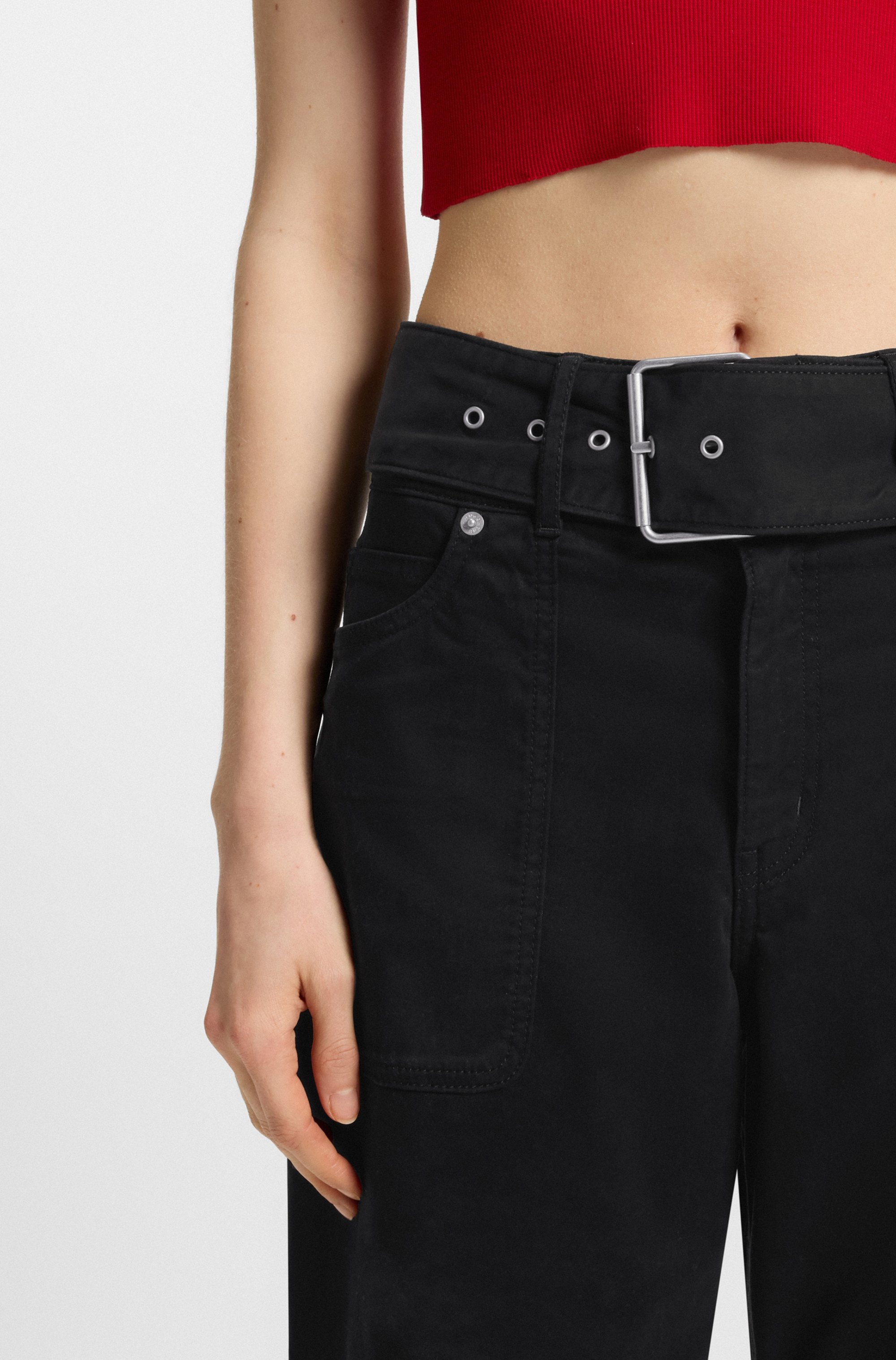 Thumbnail - HUGO Blue Stoffhose "Hicandi" mit breitem Gürtel