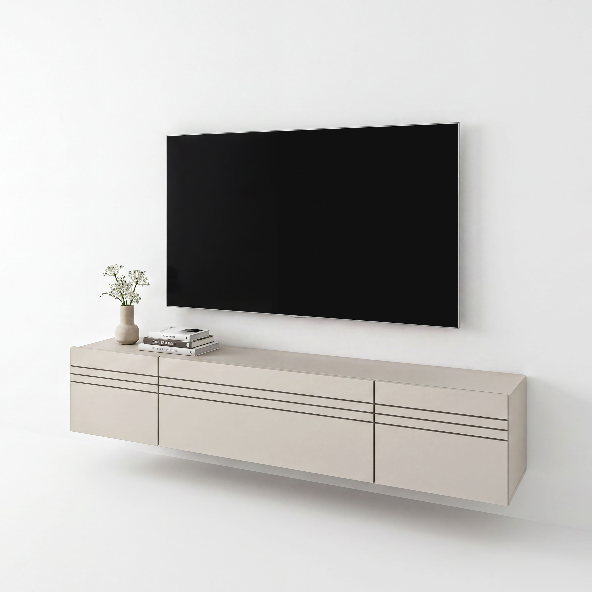 OTTO home Lowboard »SPIAGGIA, 3-teiliges Set, Breite 180cm, stehend & hängend montierbar« TV-Möbel, TV-Schrank, TV-Lowboard, Mediaboard