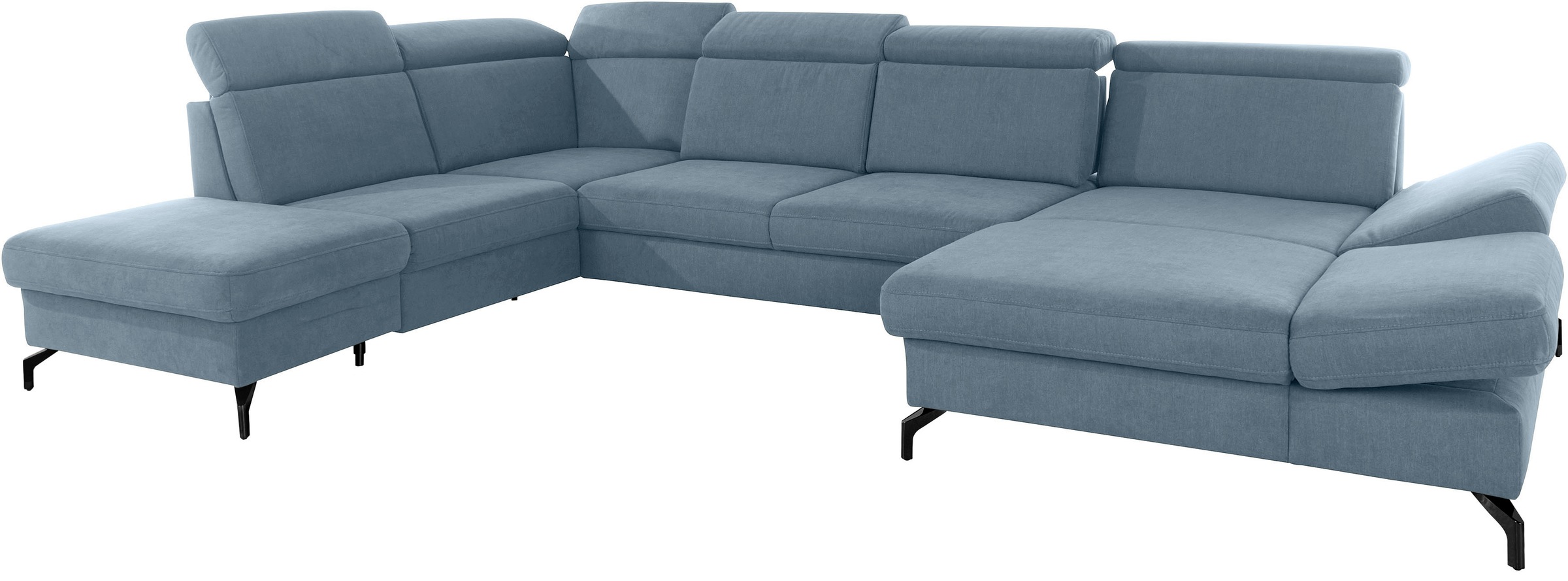 sit&more Wohnlandschaft »Brisbane U-Form«, Fußhöhe 12 cm, inklusive Sitztiefen-, Armteil- und Kopfteilverstellung