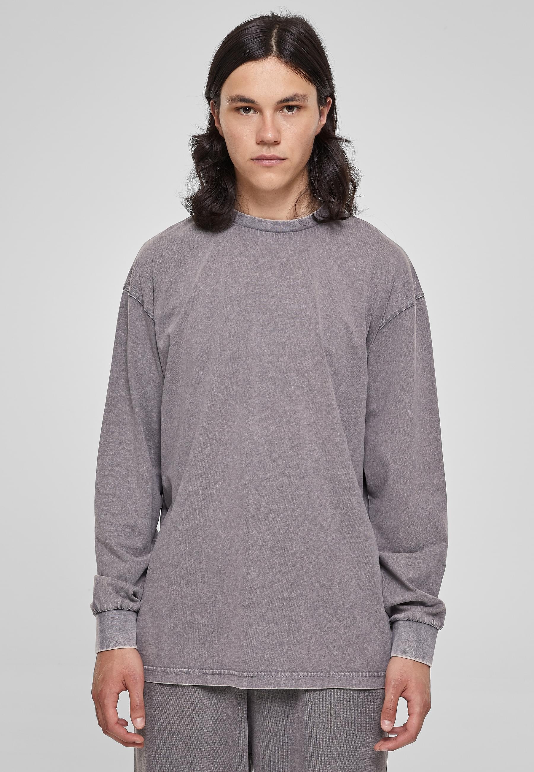 URBAN CLASSICS Longsleeve »Urban Classics Herren Heavy Boxy Acid Wash Longsleeve«, (1 tlg.)