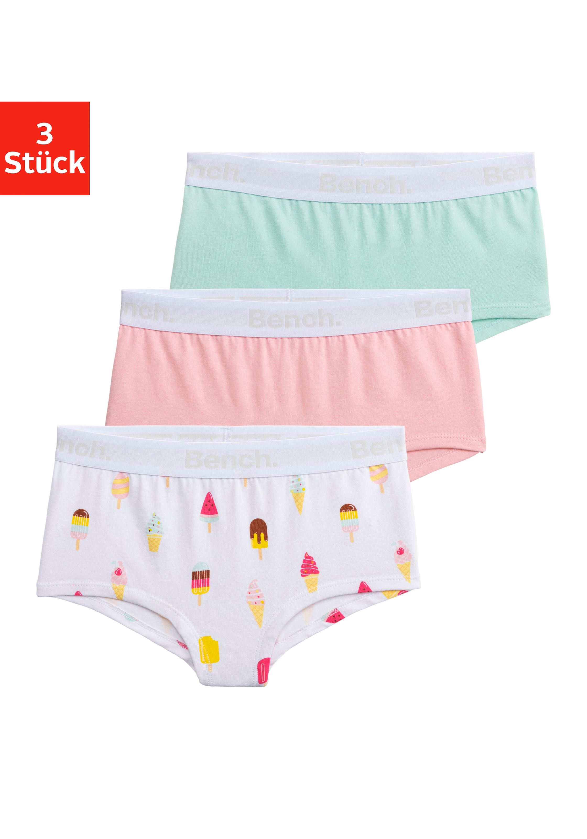 Bench. Panty, St.), BAUR 3 cool unifarben ▷ und bedruckt | Packung für in einer (Packung