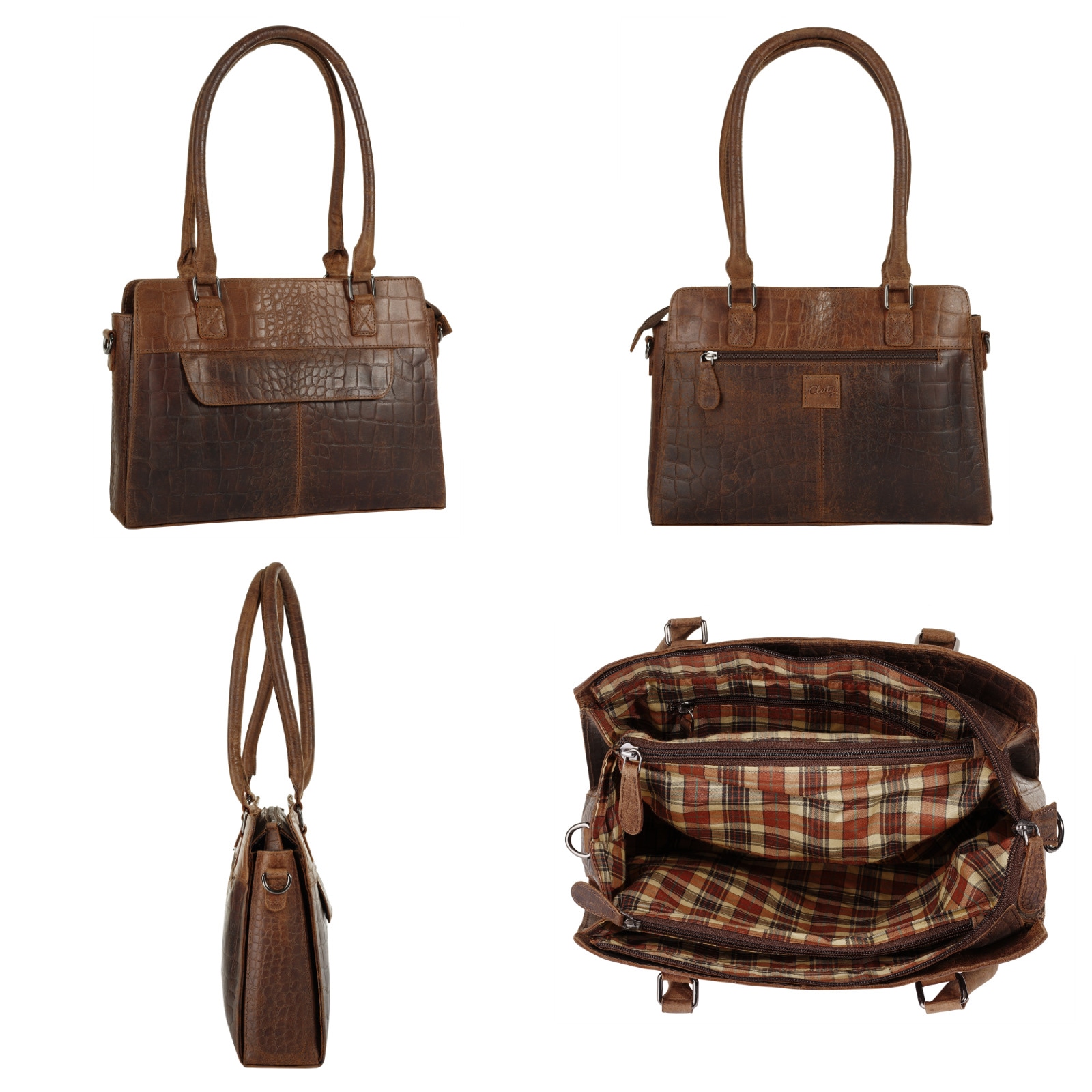 Cluty Henkeltasche, echt Leder