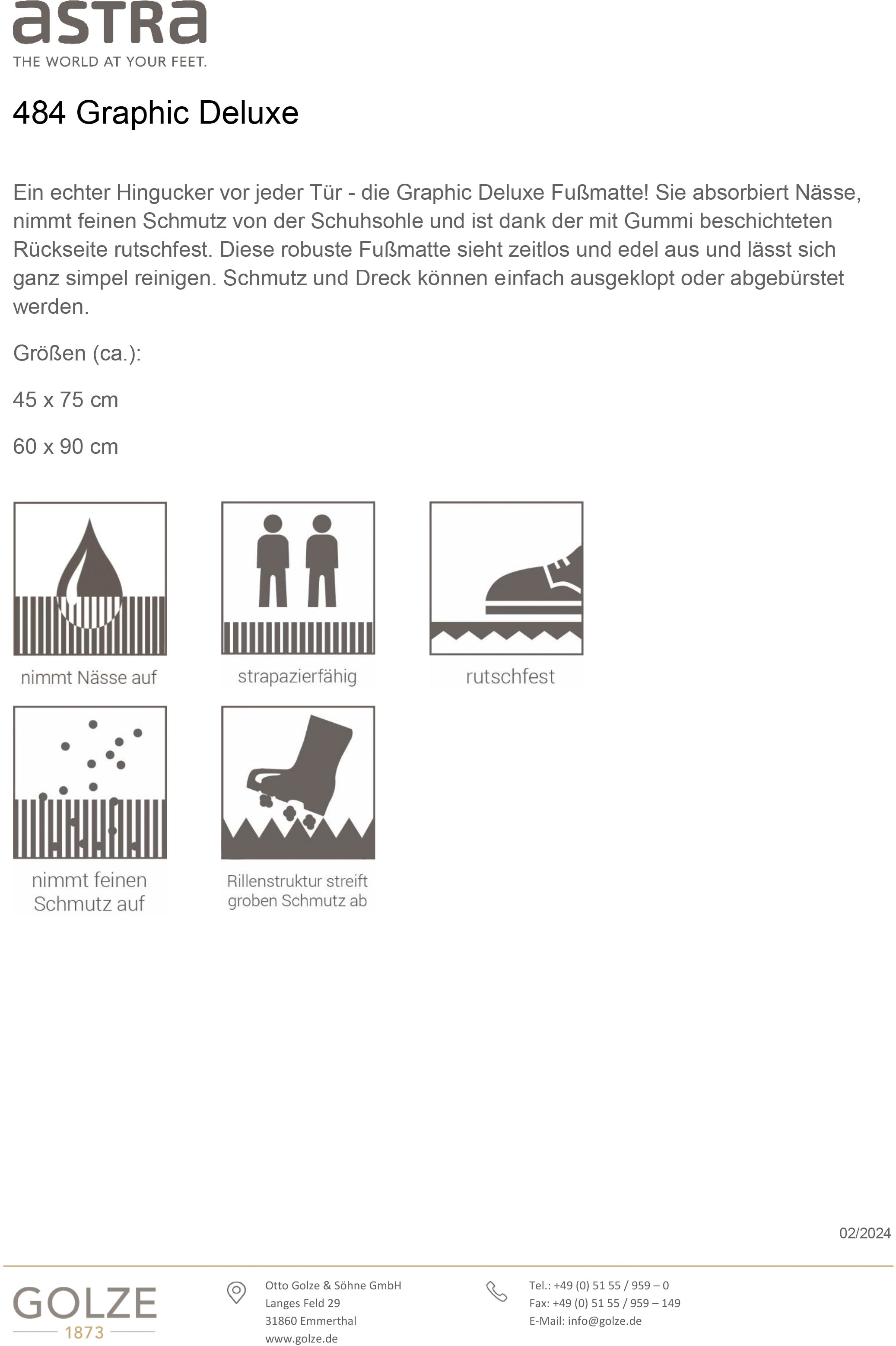 ASTRA Fußmatte »GraphicDeluxe«, rechteckig, 8 mm Höhe, Türmatte, wetterfest, schmutzabweisend, rutschfest