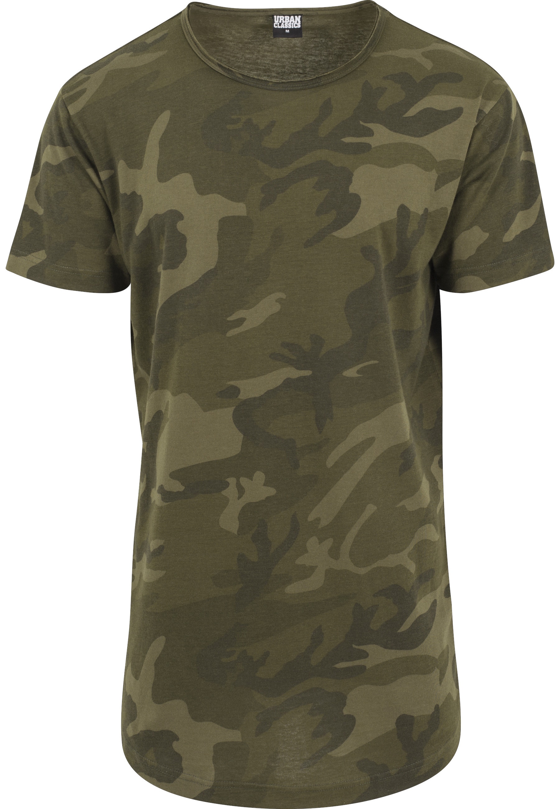 URBAN CLASSICS Kurzarmshirt "Urban Classics Herren Camo Shaped Long Tee" 1 Stk.