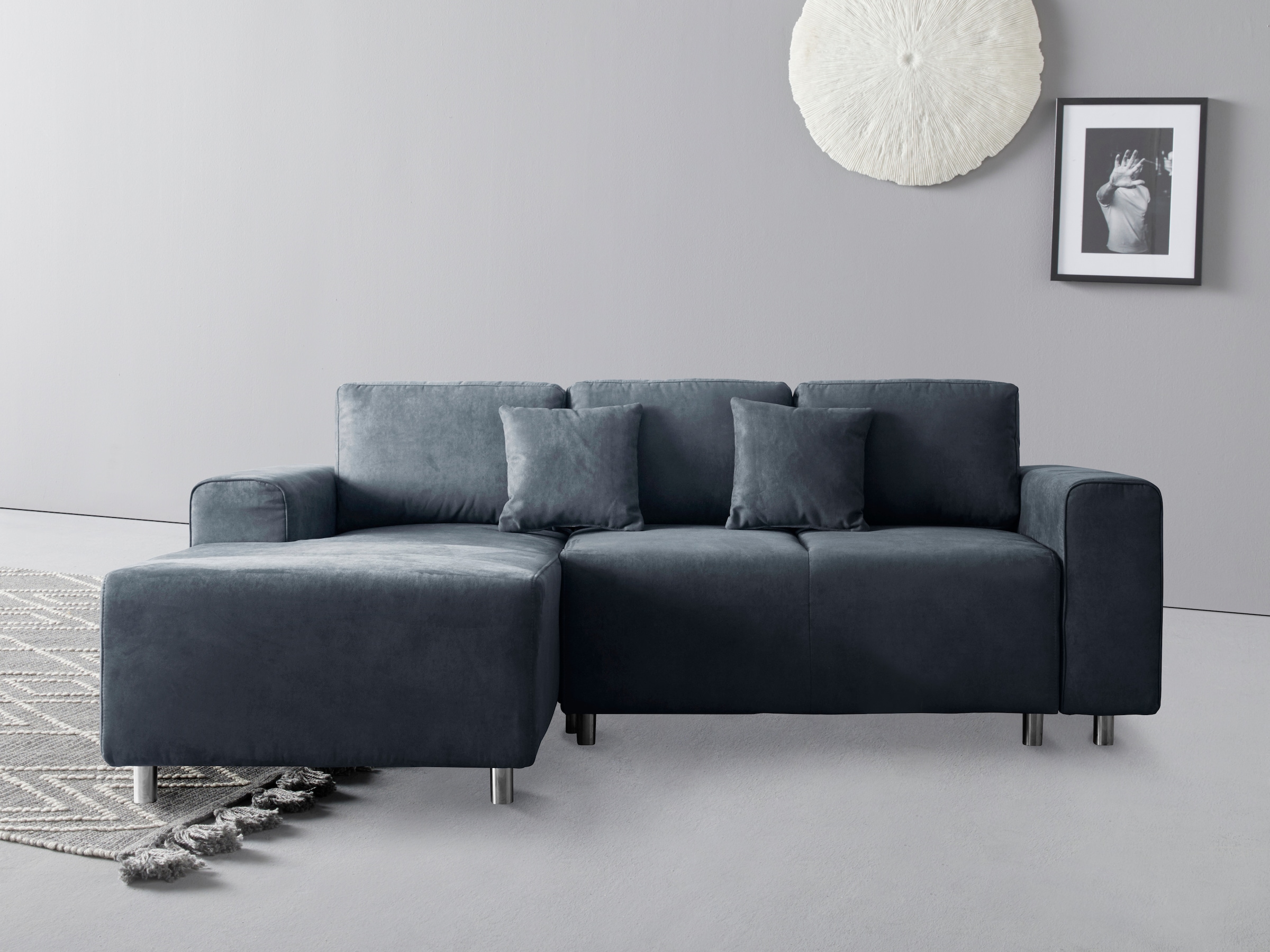 Home affaire Ecksofa "Györ", L-Form, wahlweise mit Bettfunktion und Bettkas günstig online kaufen