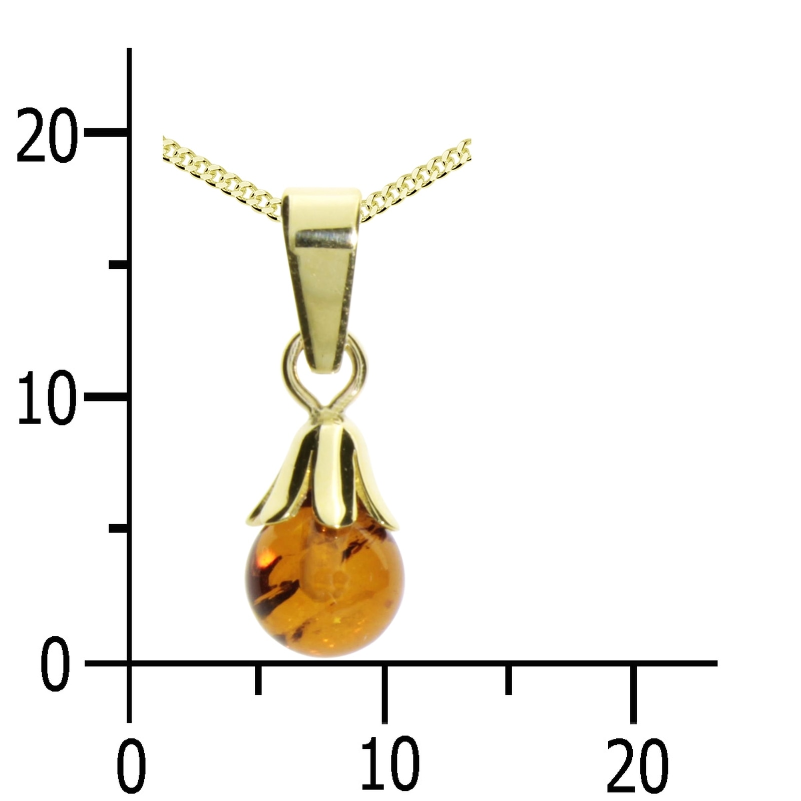 OSTSEE-SCHMUCK Kette und Anhänger Set »- Glocke - Gold 333/000 - Bernstein«
