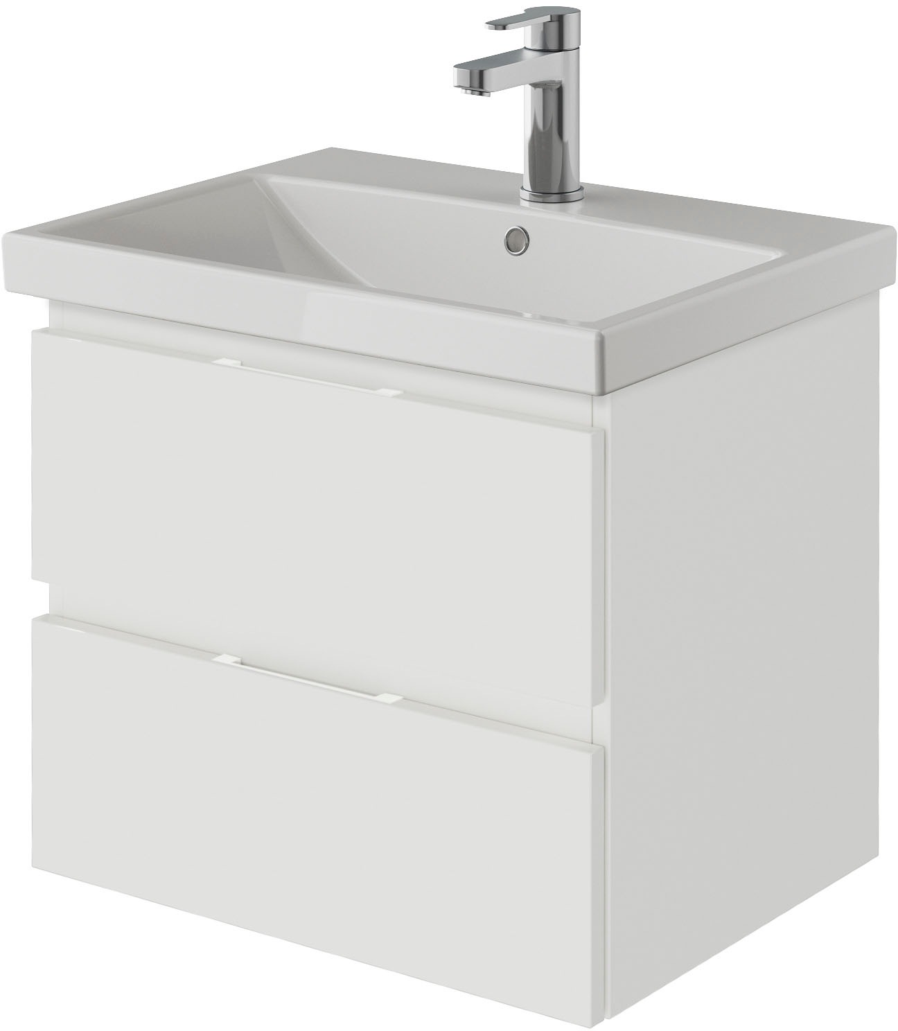 Saphir Badmöbel-Set »Serie 4035 2-teilig, Keramikwaschtisch mit LED-Spiegelschrank«, (Set), 60 cm breit, inkl. Türdämpfer, 2 Schubladen, 2 Türen, 2 Einlegeböden