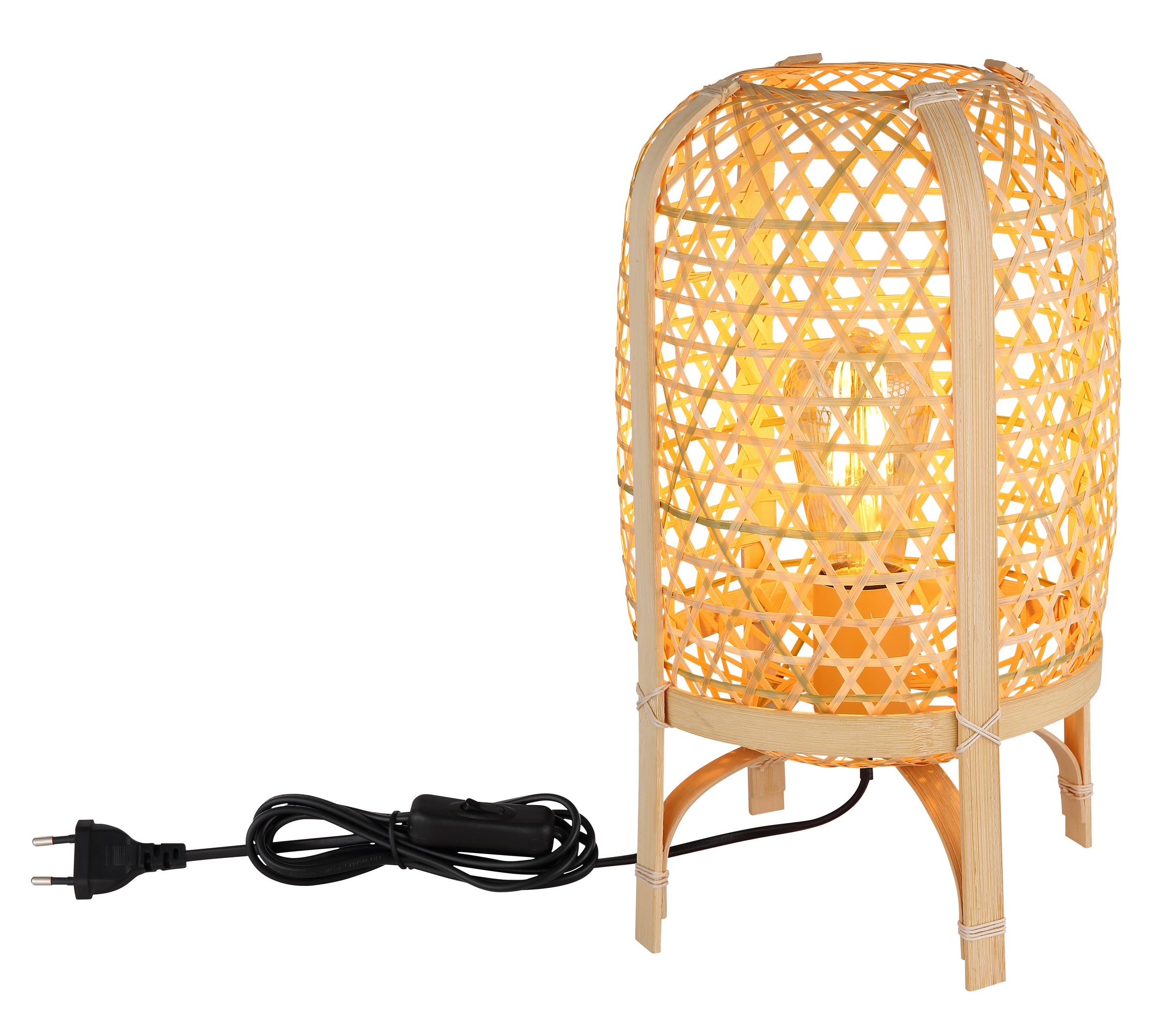 GLOBO LIGHTING Tischleuchte »CAIRO«, Leuchtmittel E27 | ohne Leuchtmittel, Tischlampe/Bambus/naturfarben/Wohnzimmer/Schlafzimmer/Flur