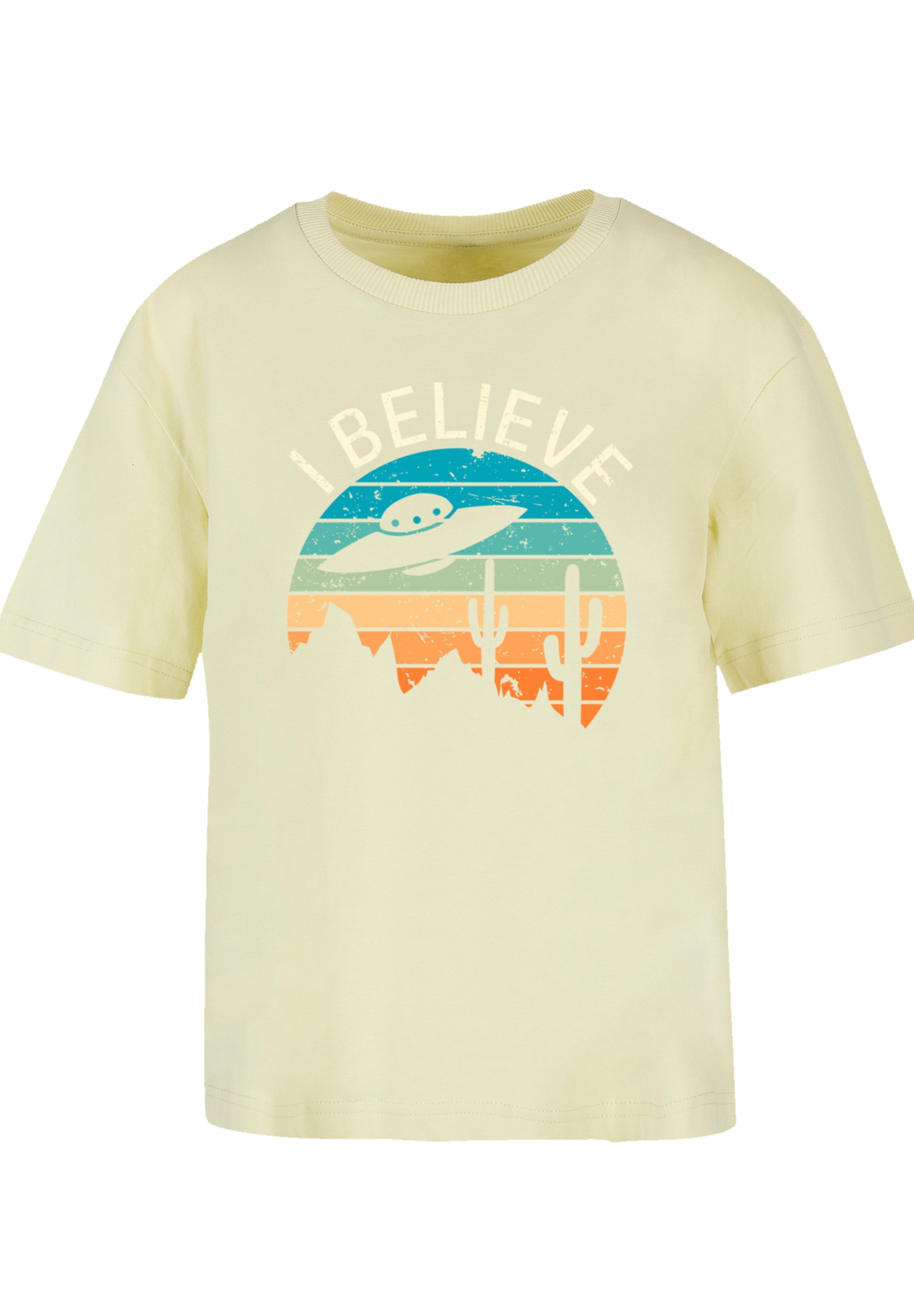 F4NT4STIC T-Shirt »I Believe UFO Alien Sonnenuntergang«, Premium Qualität