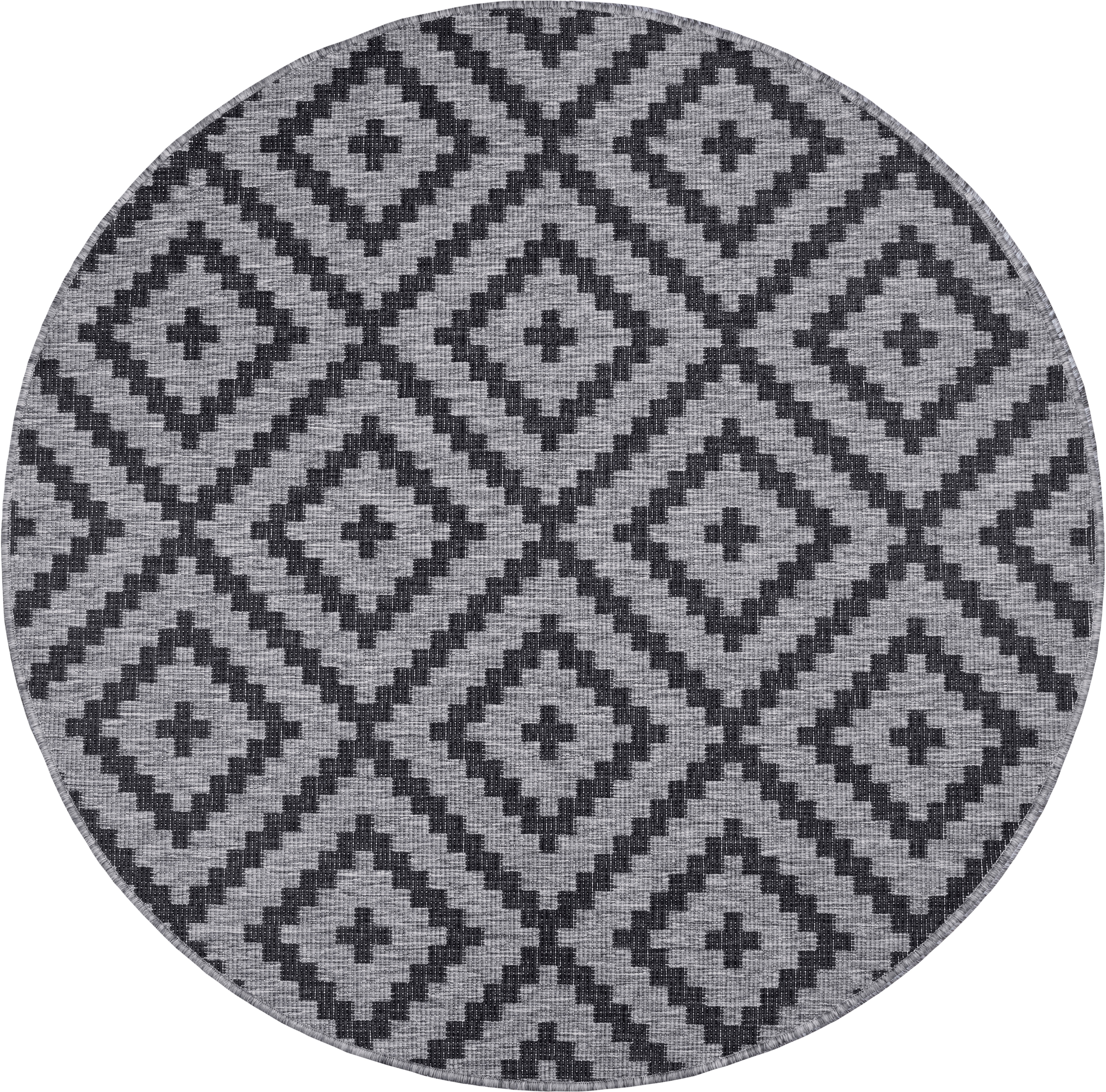 Thumbnail - my home Teppich "Ronda Wendeteppich", rund, 5 mm Höhe, Sisal-Optik, Flachgewebe, In- und Outdoor, geometrisches Boho Des...