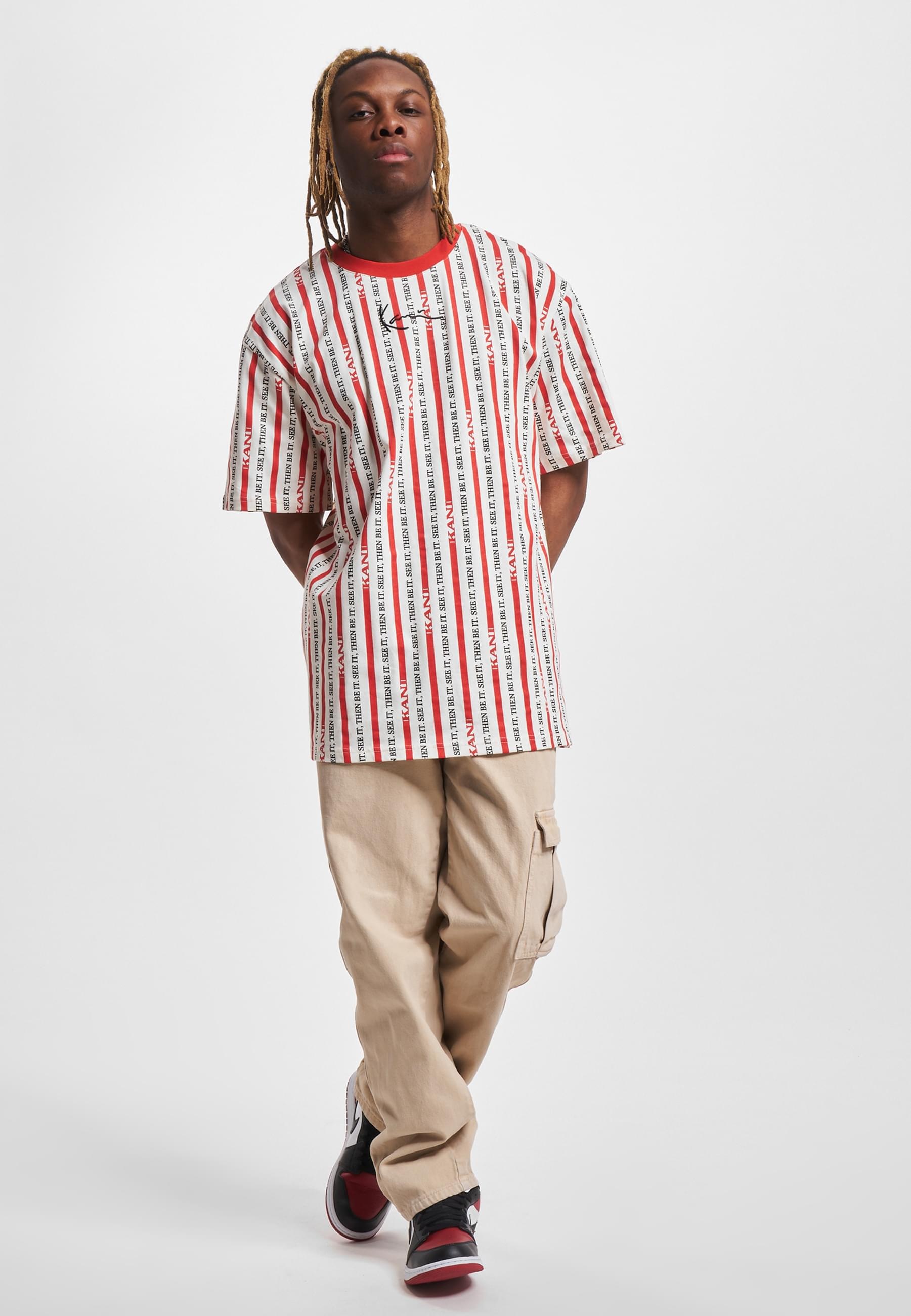 Karl Kani T-Shirt »Karl Kani Herren KM232-034-2 KK Small Signature Logo Stripe Tee«, (1 tlg.)