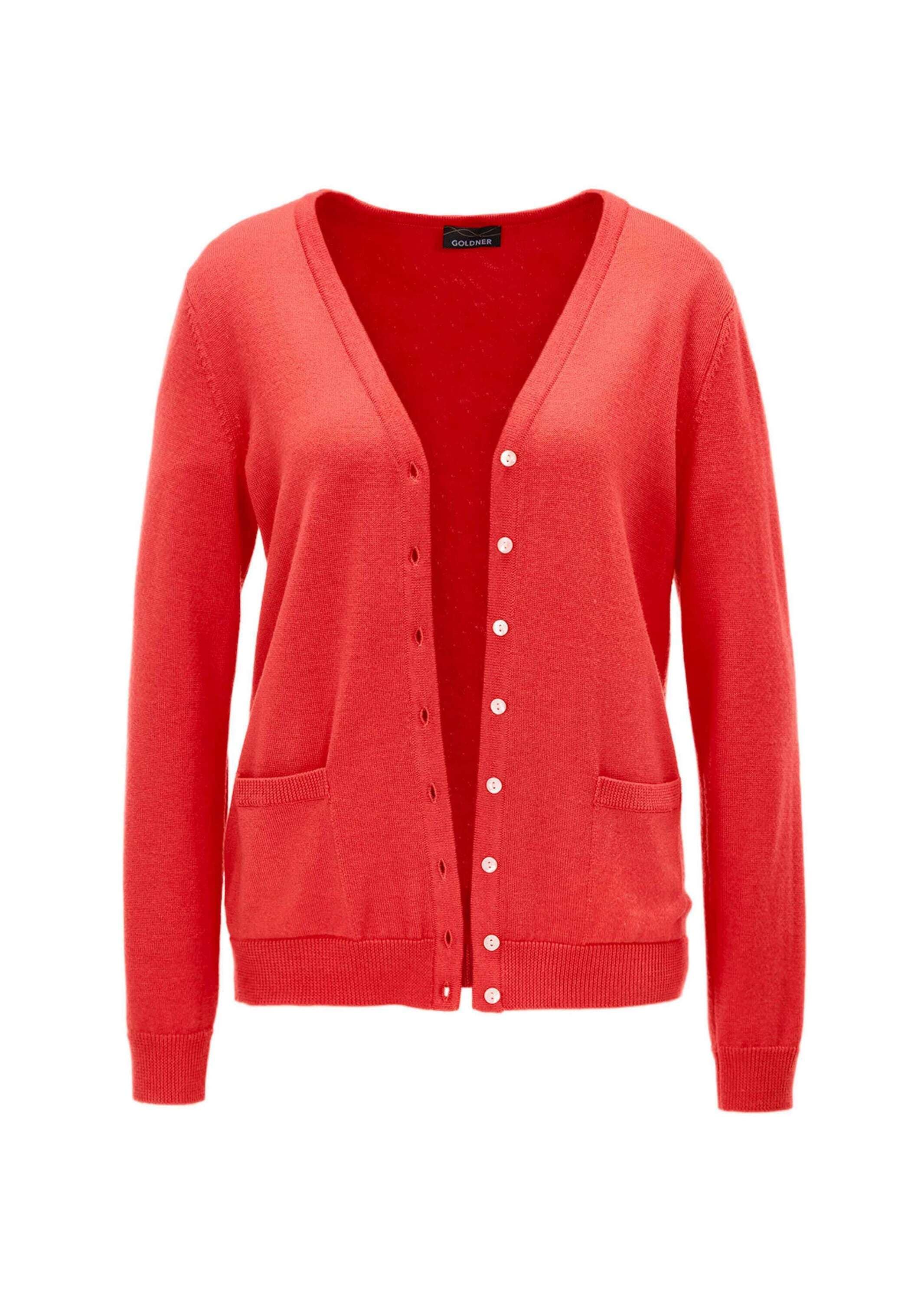 GOLDNER "Uni Merino-Cardigan Langarm" Reine Merinowolle