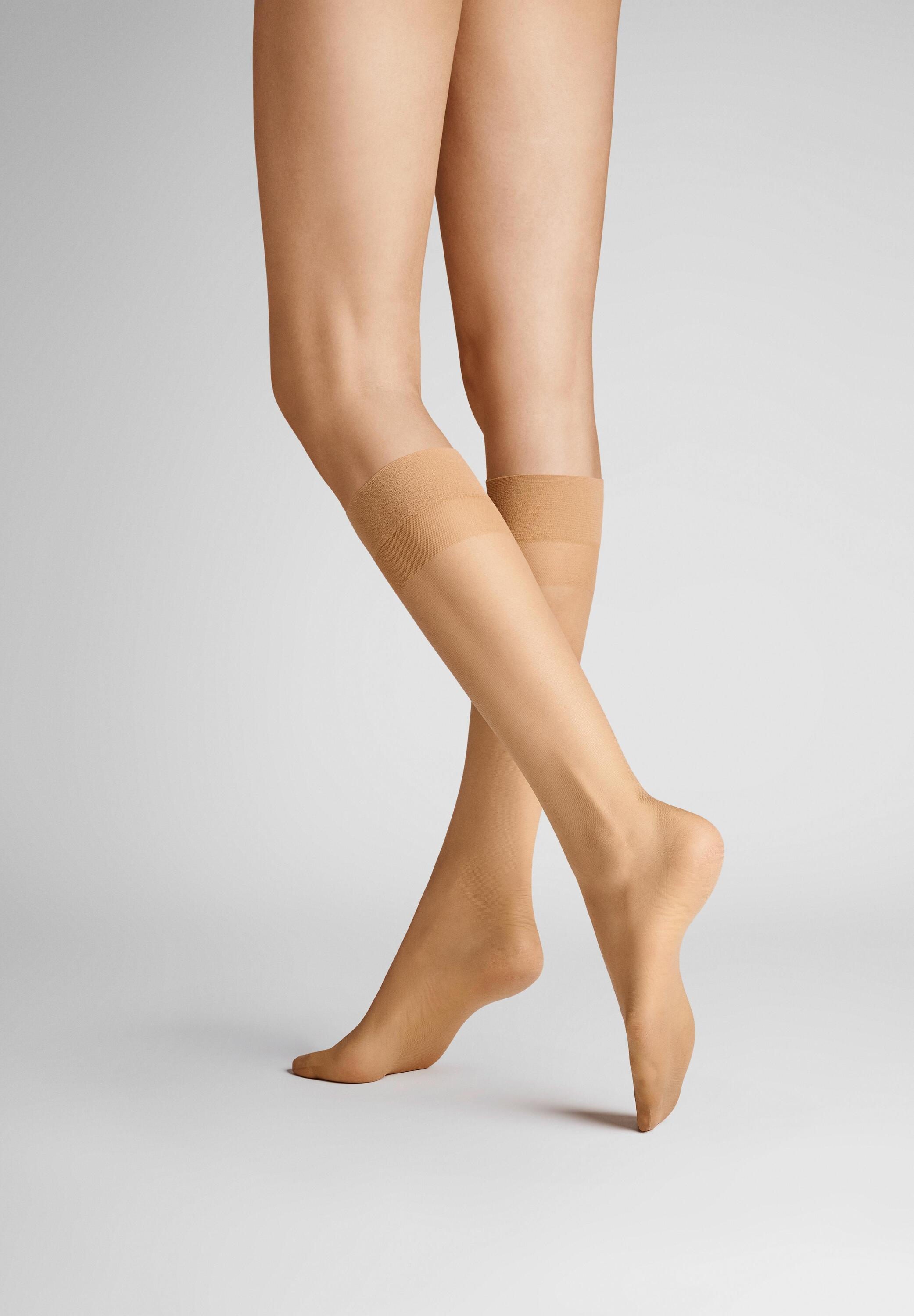 HUDSON Damen Feinkniestrümpfe "Kniestrumpf Simply 20 2-Pack", Gr. 35, braun, Obermaterial: 83% Polyamid PA. 17% Elasthan EL., Socken