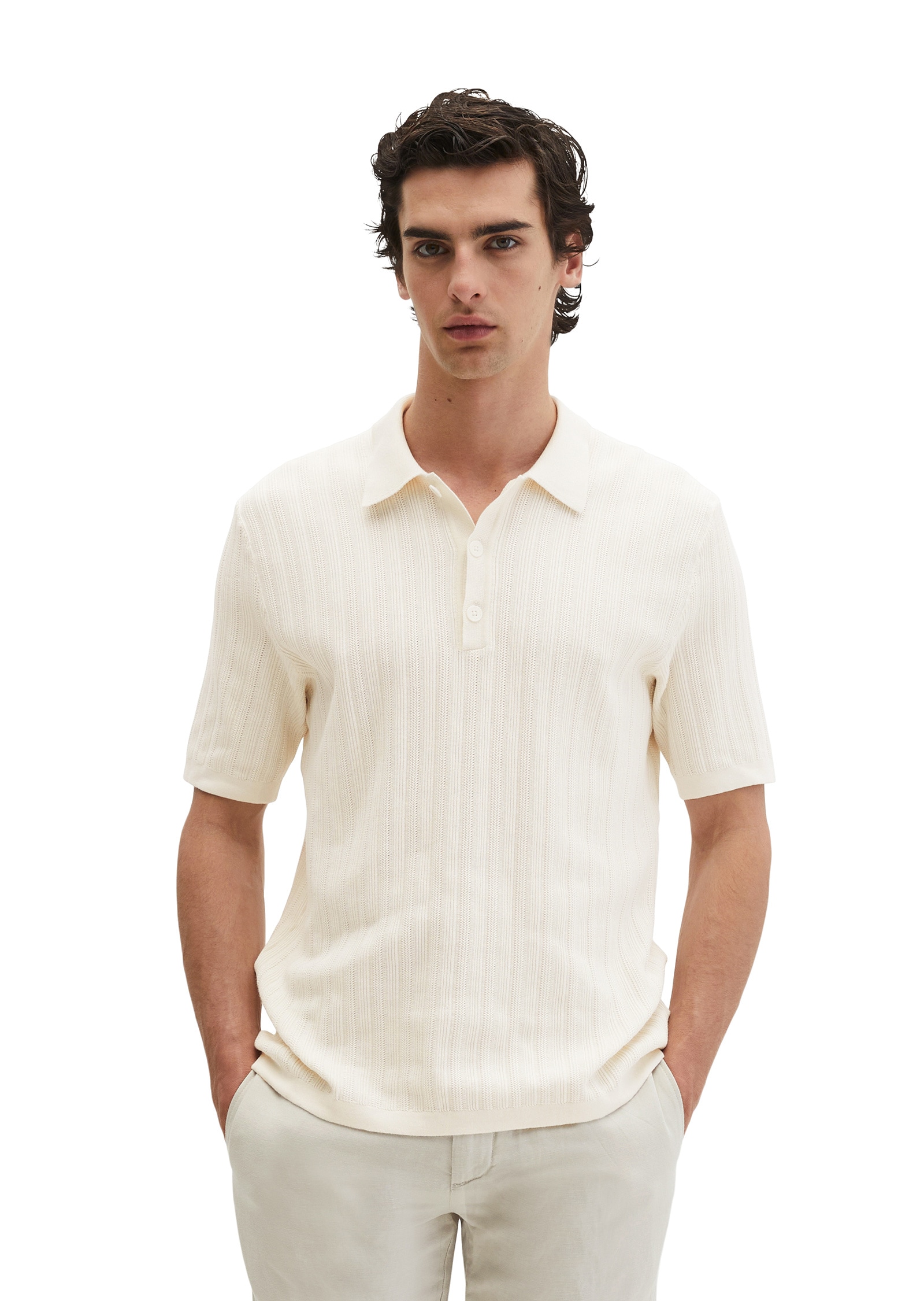 Marc OPolo Poloshirt "mit vertikaler Strickstruktur"