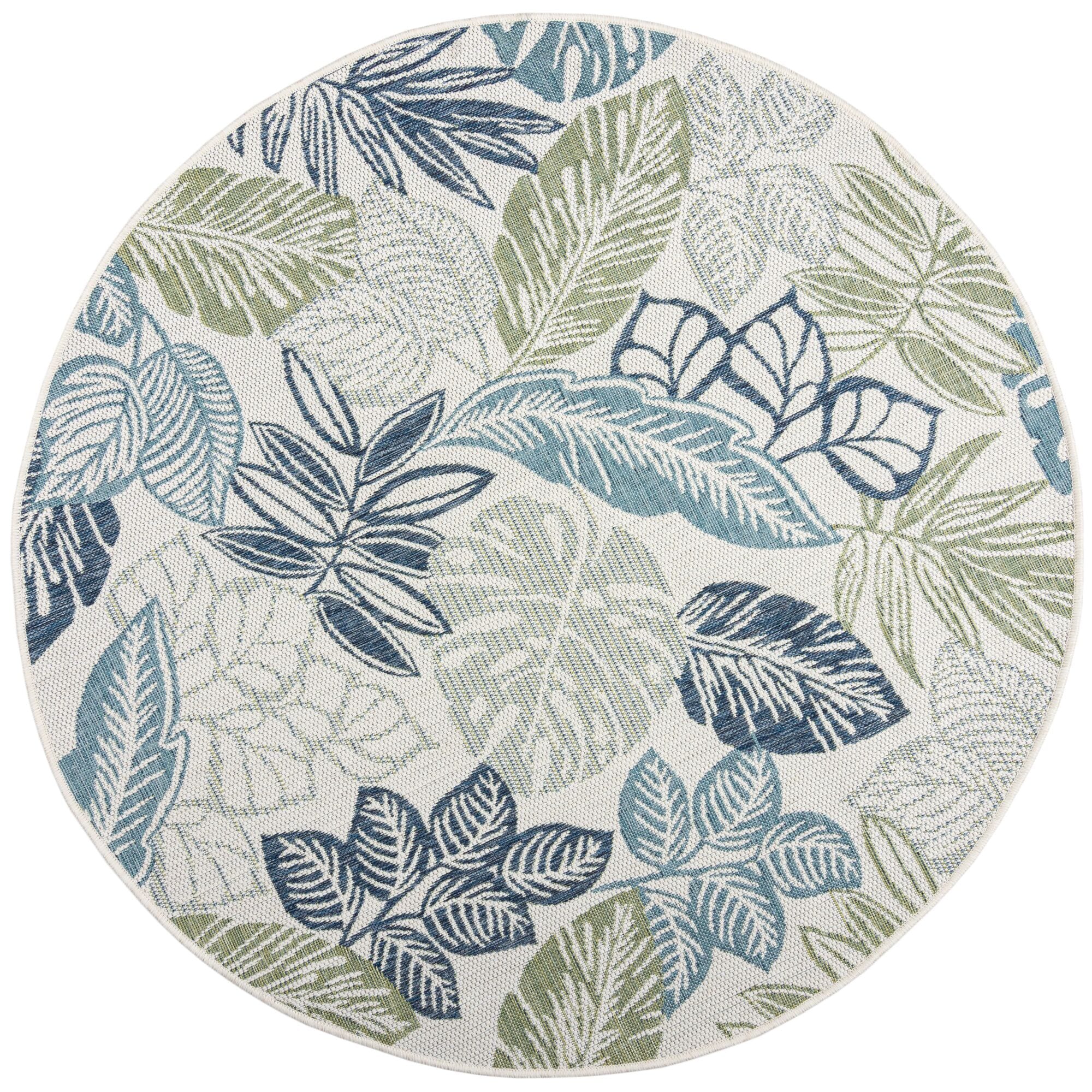 FLAIR RUGS Teppich »Bella Leaf«, rund, 4 mm Höhe, Bella Leaf Indoor Outdoor-Teppichbodenläufer