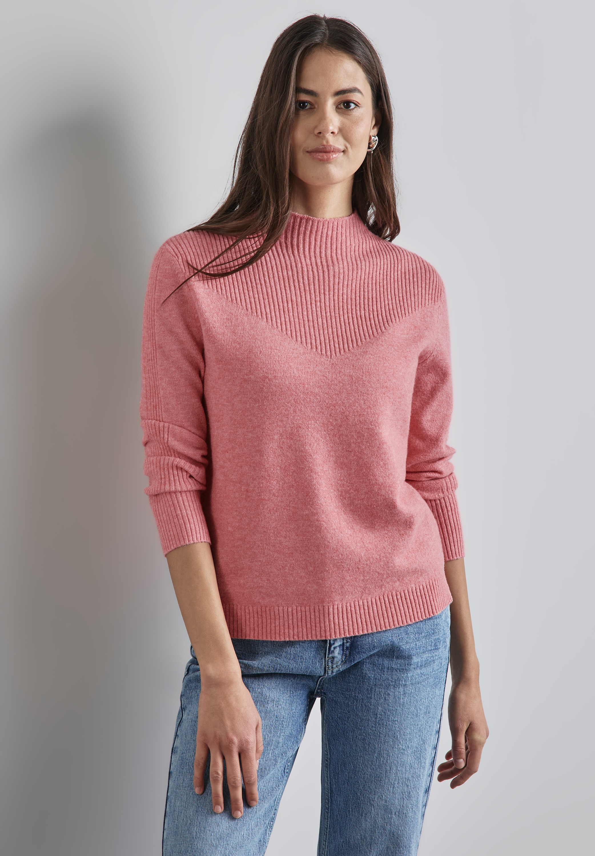 STREET ONE Strickpullover mit Stehkragen
