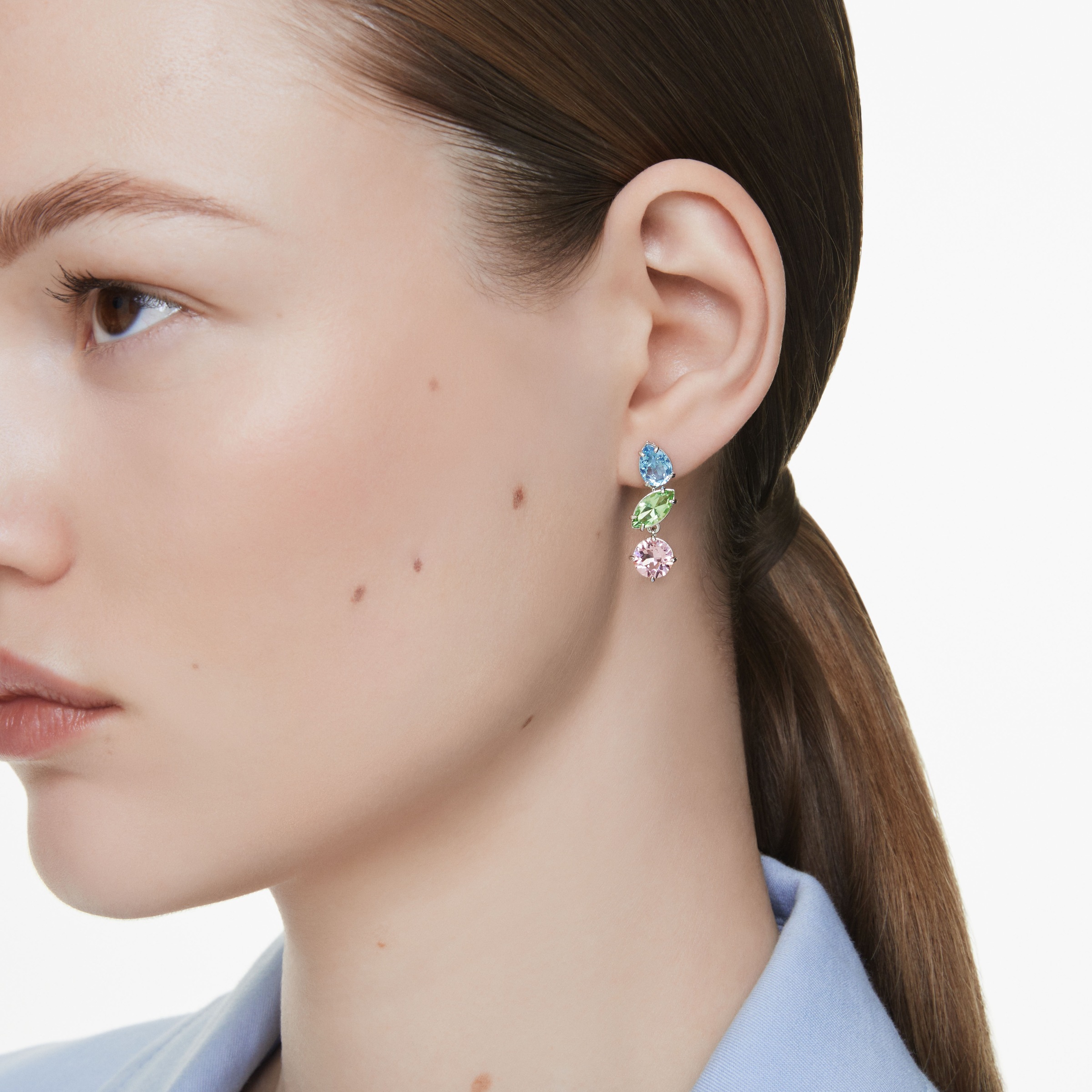 Swarovski Paar Ohrstecker »Schmuck Geschenk Gema Drop-Ohrhänger, Asymmetrisches Design, 5692406«, mit Swarovski® Kristall