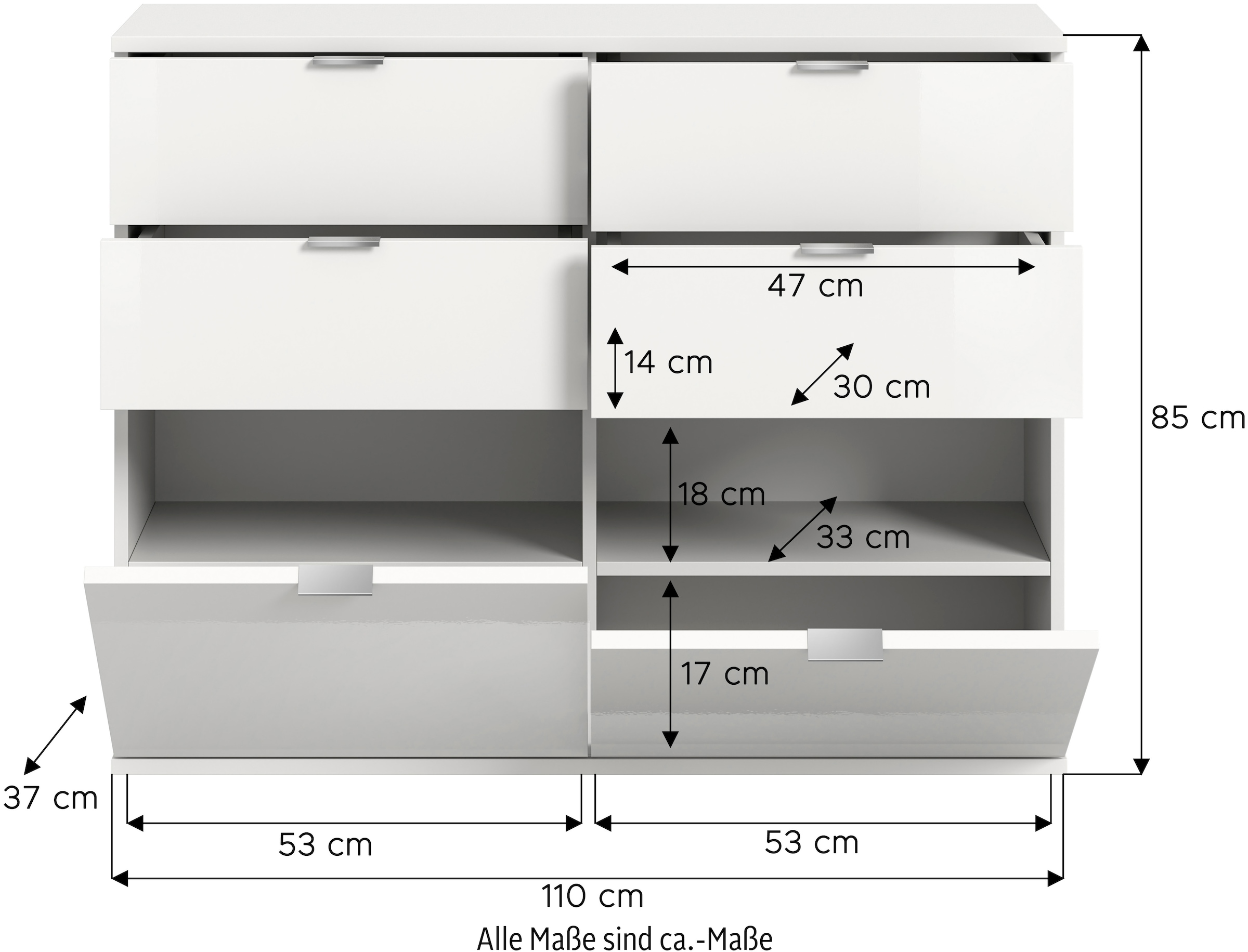 INOSIGN Kommode, (1 St.), Trondheim, Breite 120 cm, Kommode, Schuhkommode, Flur, Diele