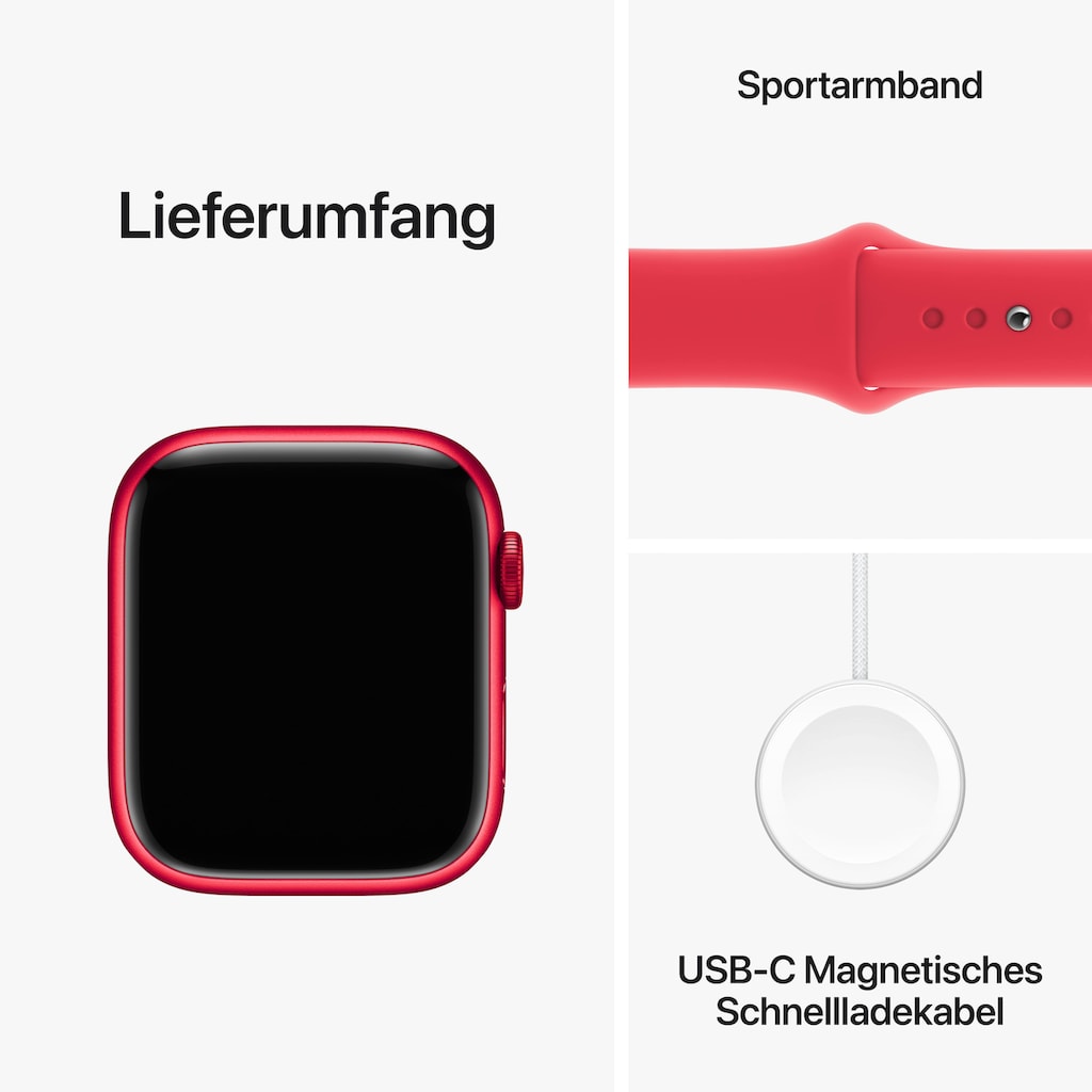 Apple Smartwatch »Watch Series 9 GPS + Cellular 45mm Aluminium S/M«, (Watch OS 10)
