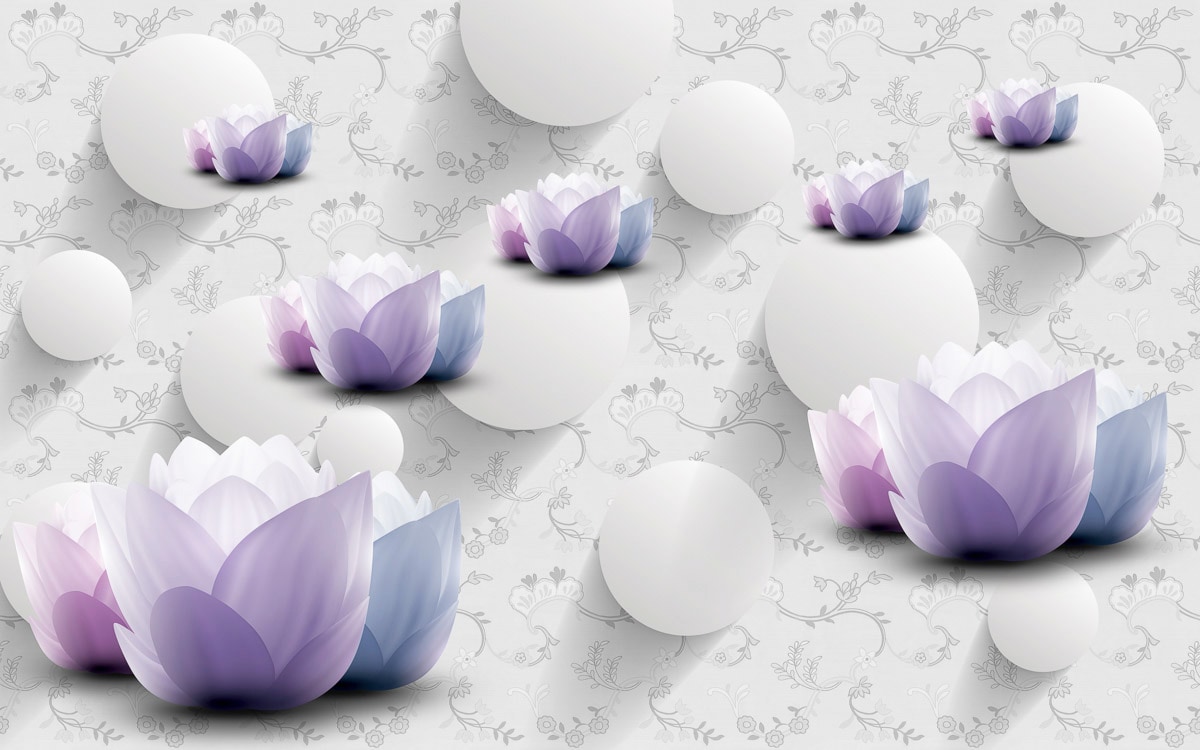 Papermoon Fototapete "Muster mit Blumen"