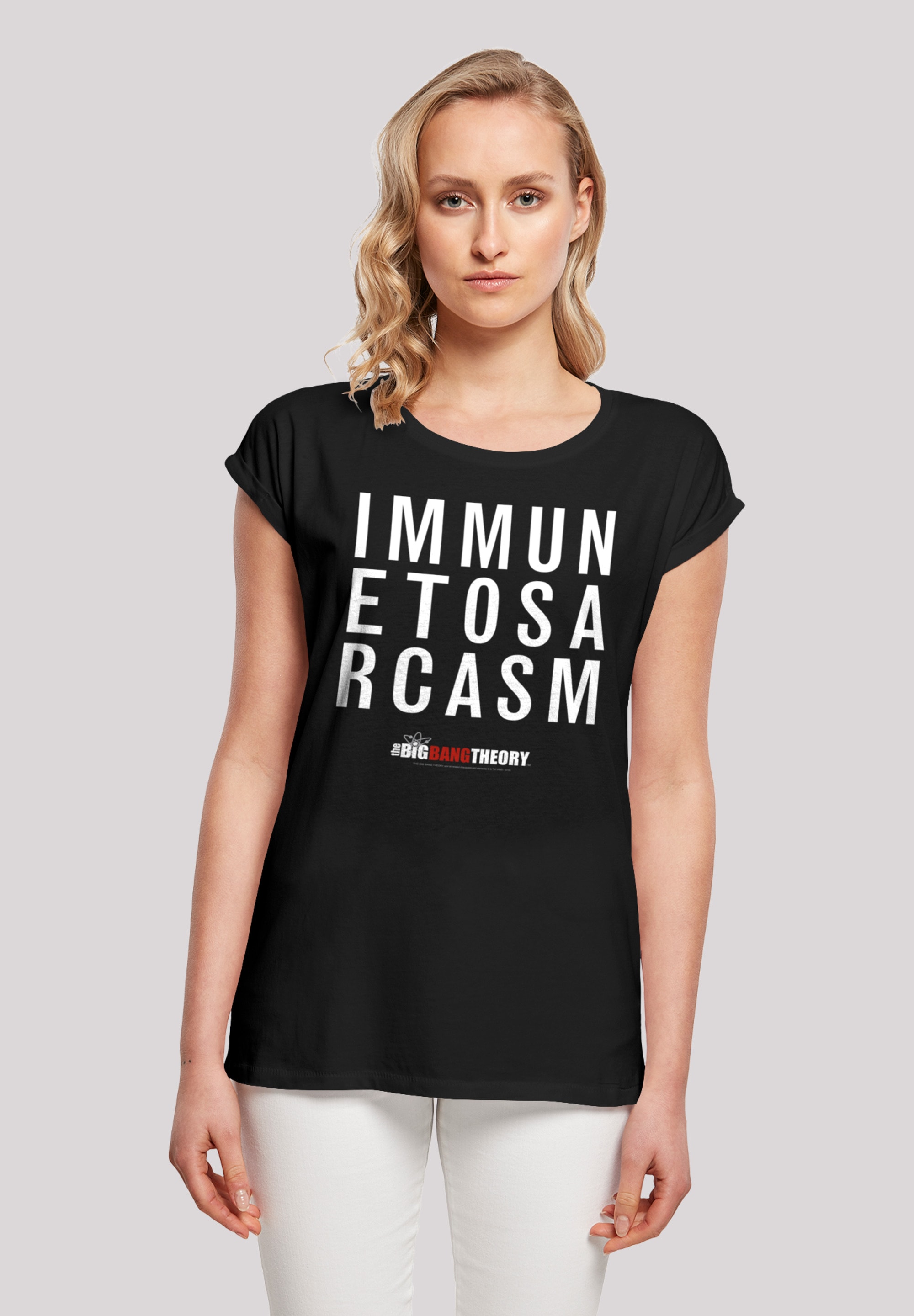 T-Shirt »Extended Shoulder Shirt 'Big Bang Theory Immune To Sarcasm'«, Damen,Premium...