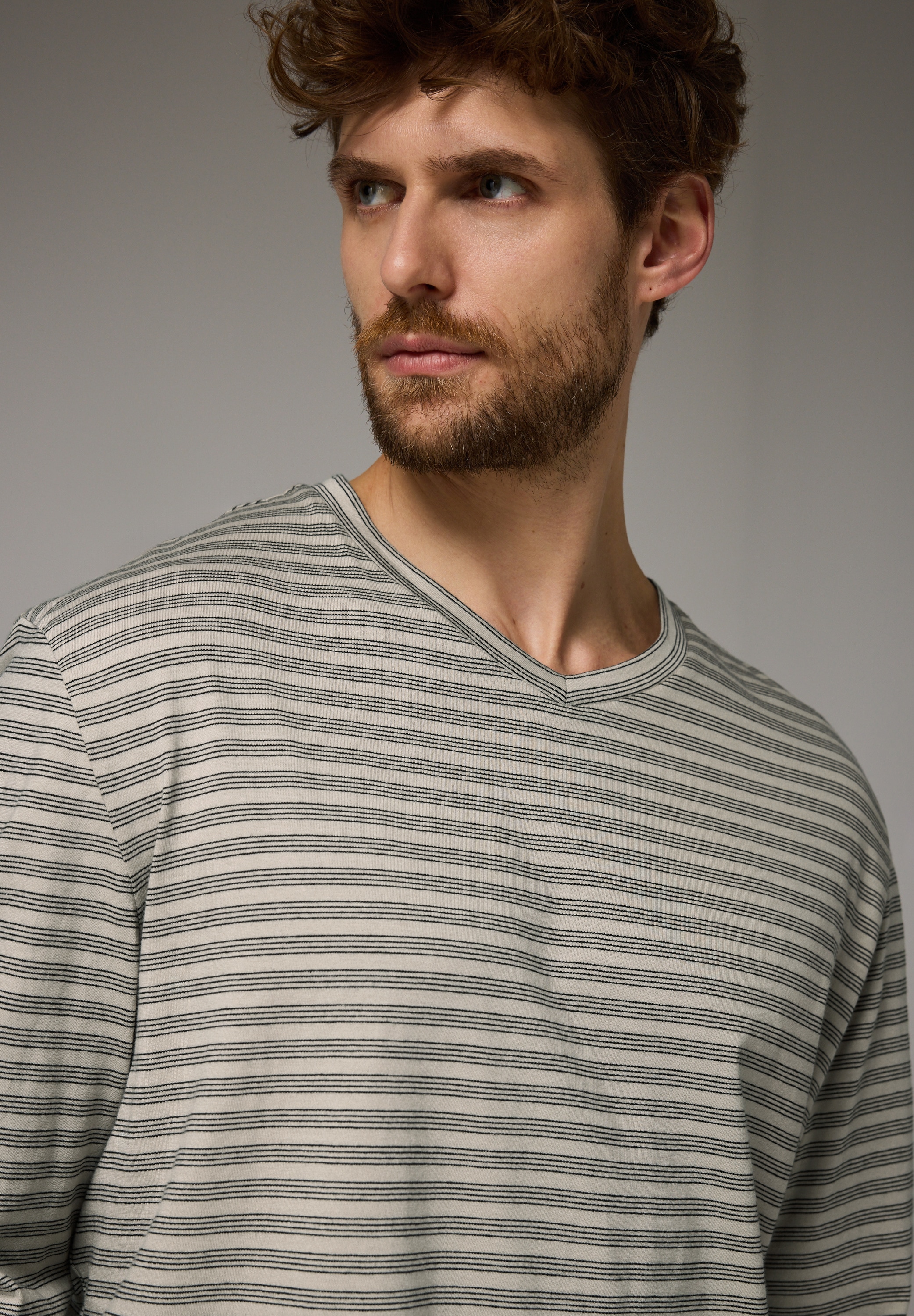 STREET ONE MEN Langarmshirt aus reiner Baumwolle