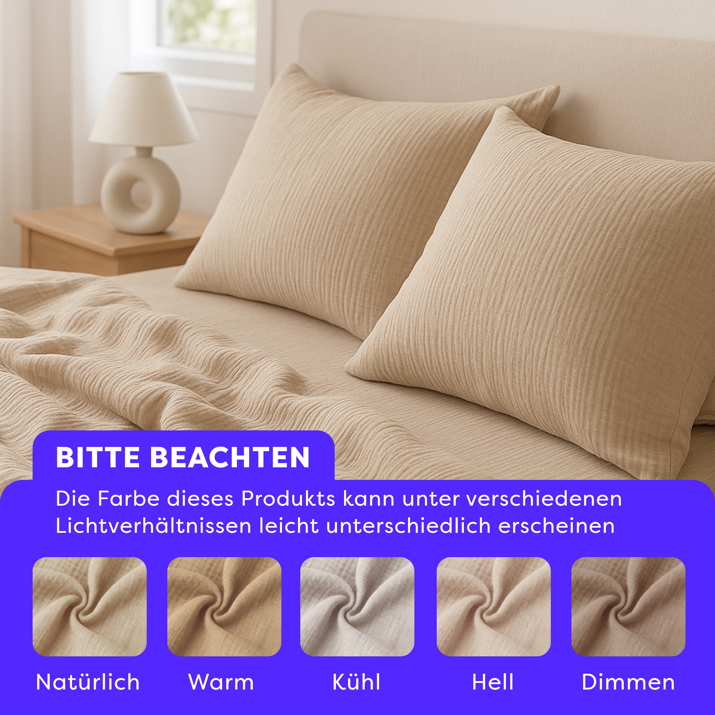 Wolkenfeld Bettwäsche »Wolkenfeld Premium Musselin mit Reißverschluss« 2 tlg. tlg.