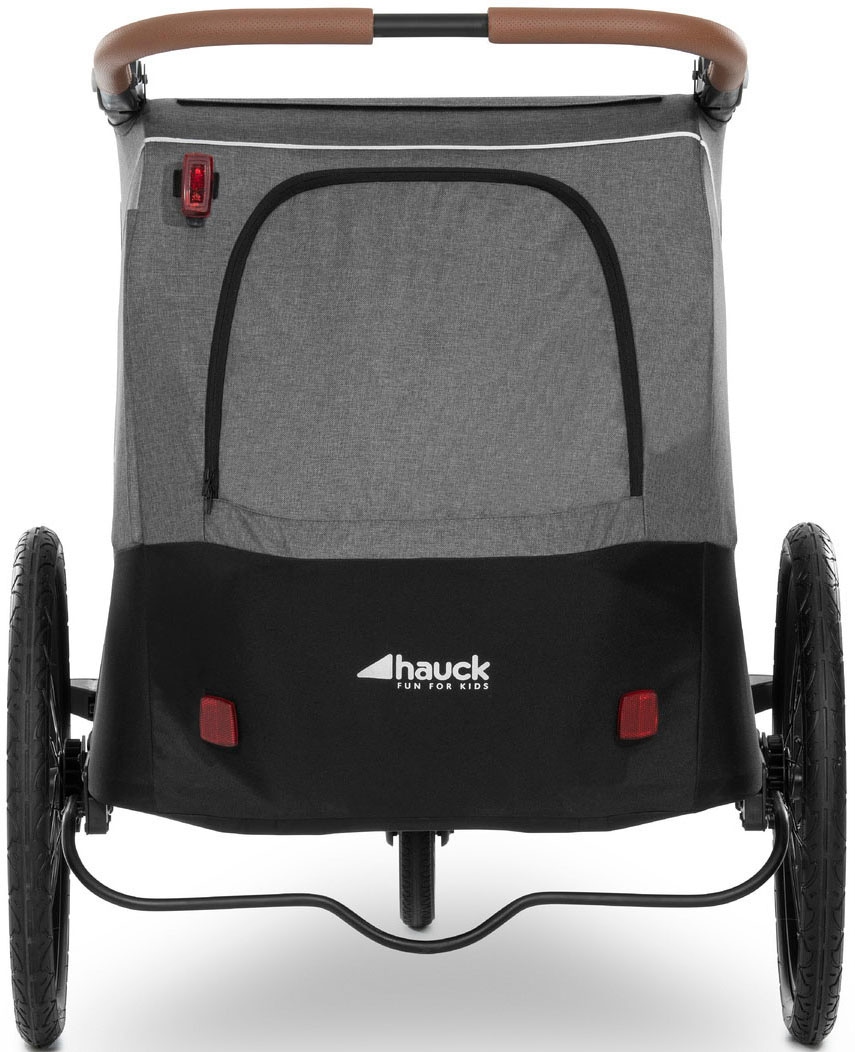 Hauck Fahrradkinderanhänger »2in1 Bike Trailer und Buggy Dryk Duo, melange grey«, für 2 Kinder; inklusive Deichsel