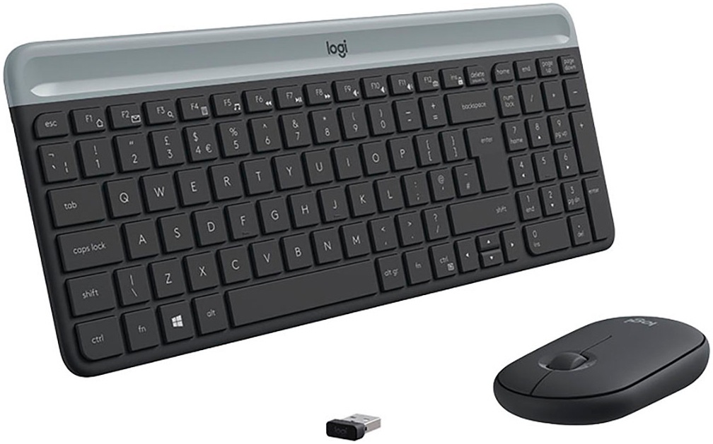 Logitech Tastatur »MK470«, (Angenehmes Tippen-Antirutsch-Füße-Fn-Tasten-Lautstärkeregler-Multimedia-Tasten-Windows-Sperrtaste-Ziffernblock)
