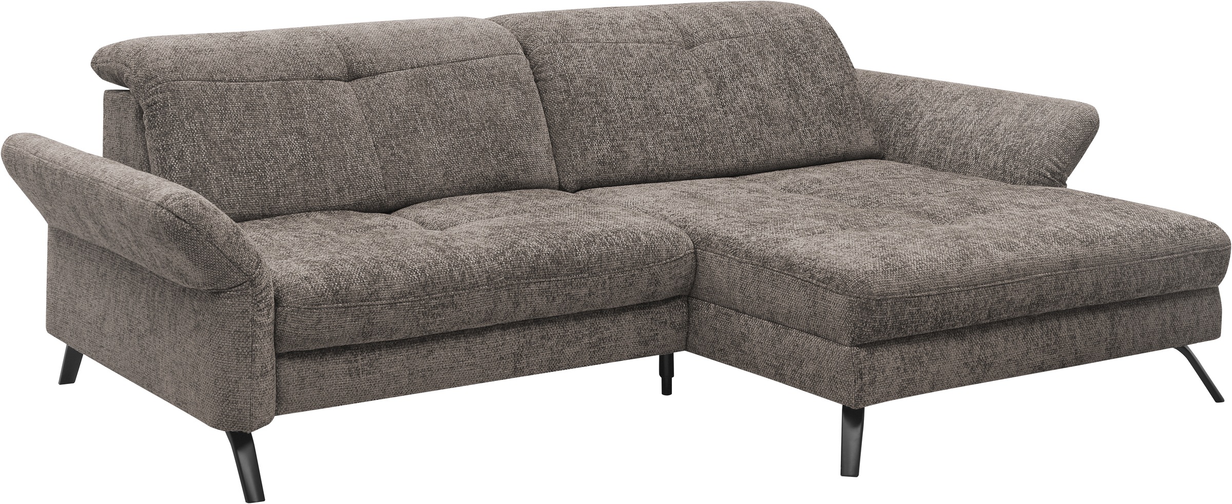 set one by Musterring Ecksofa »SO 4400 V«, wahlweise mit motorischer Bettfunktion & Kopfverstellung, Fuß schwarz