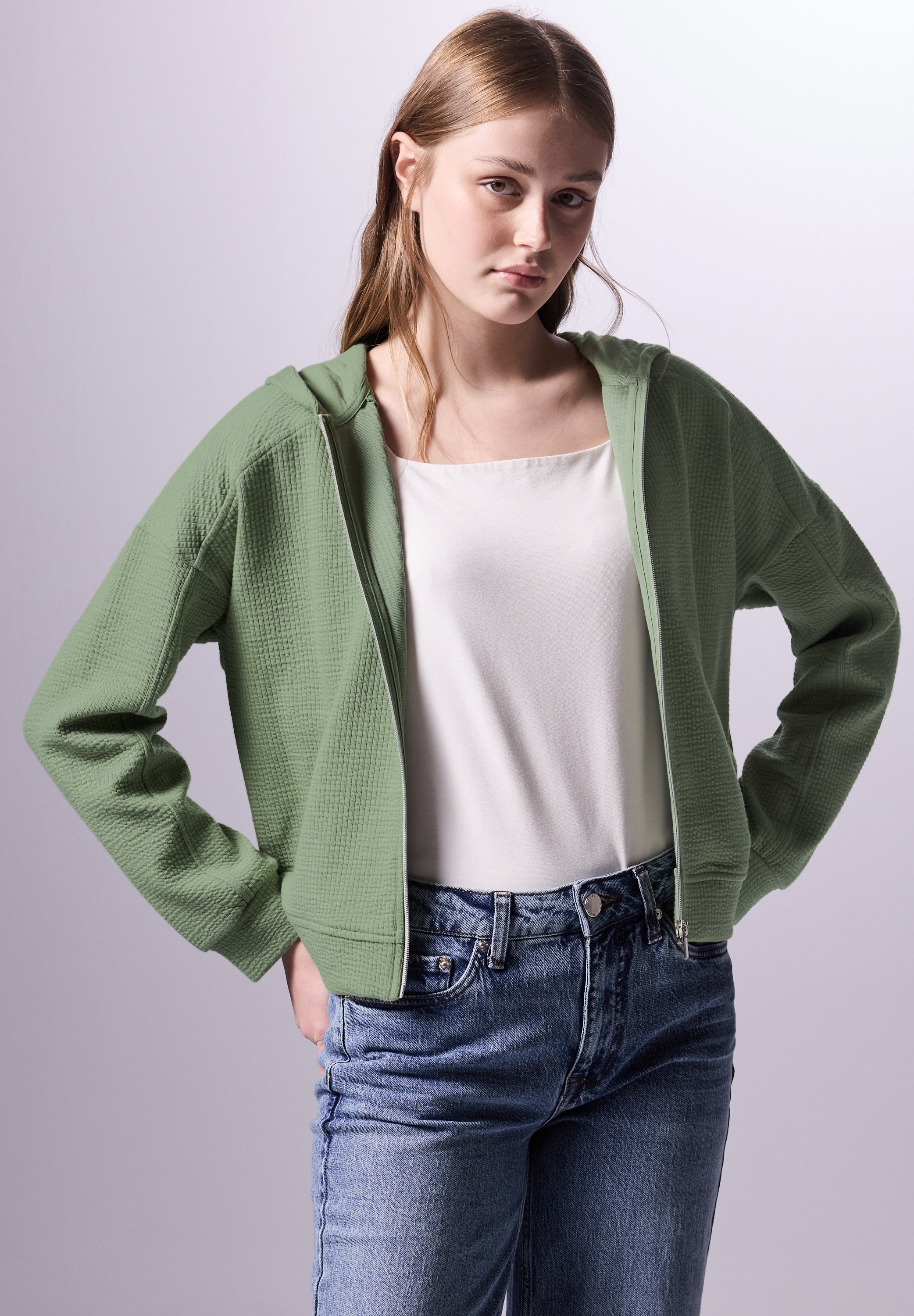 STREET ONE STUDIO Cardigan, aus Baumwolle mit Stretchanteil günstig online kaufen