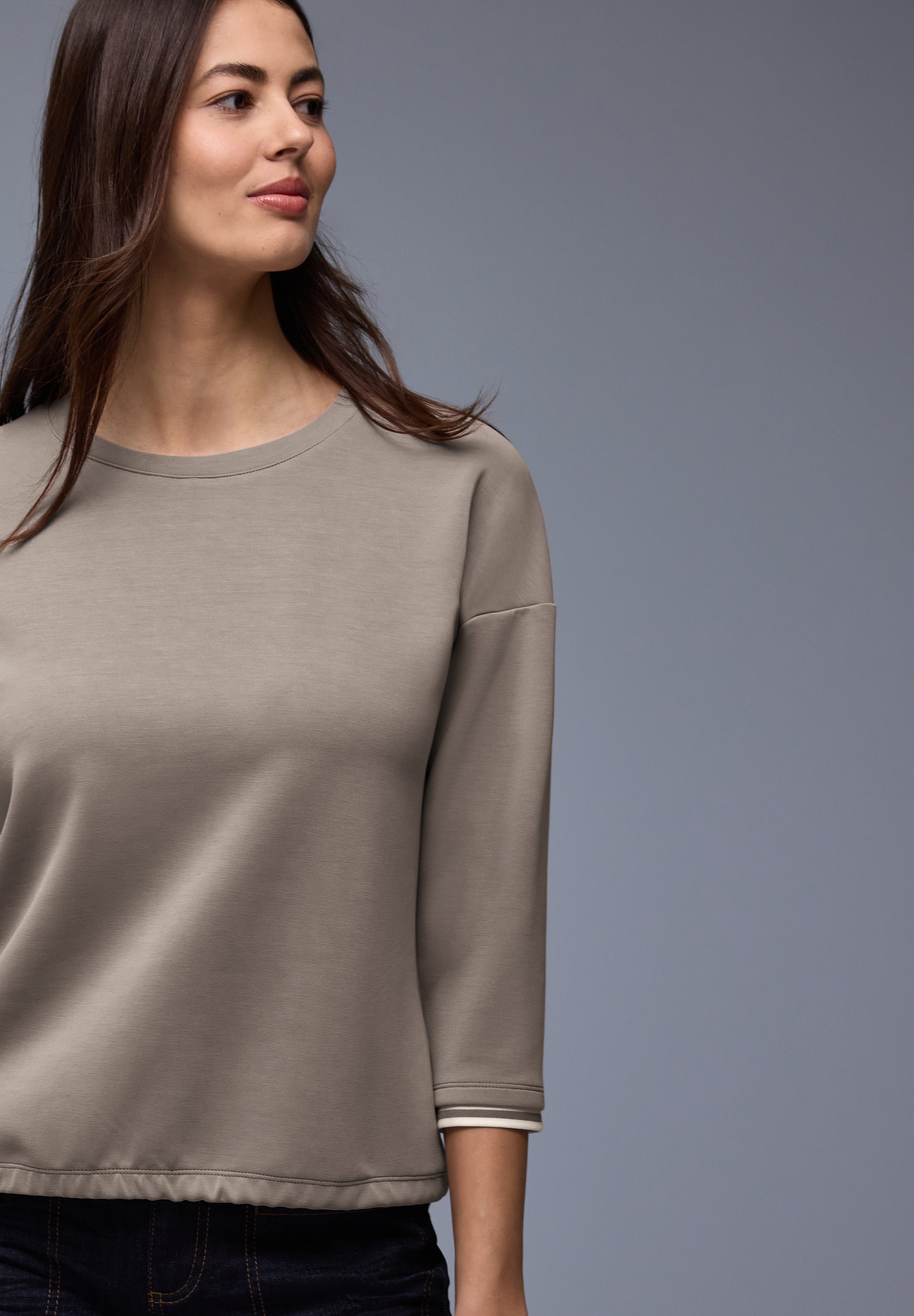 STREET ONE Rundhalsshirt Rundhalsausschnitt günstig online kaufen