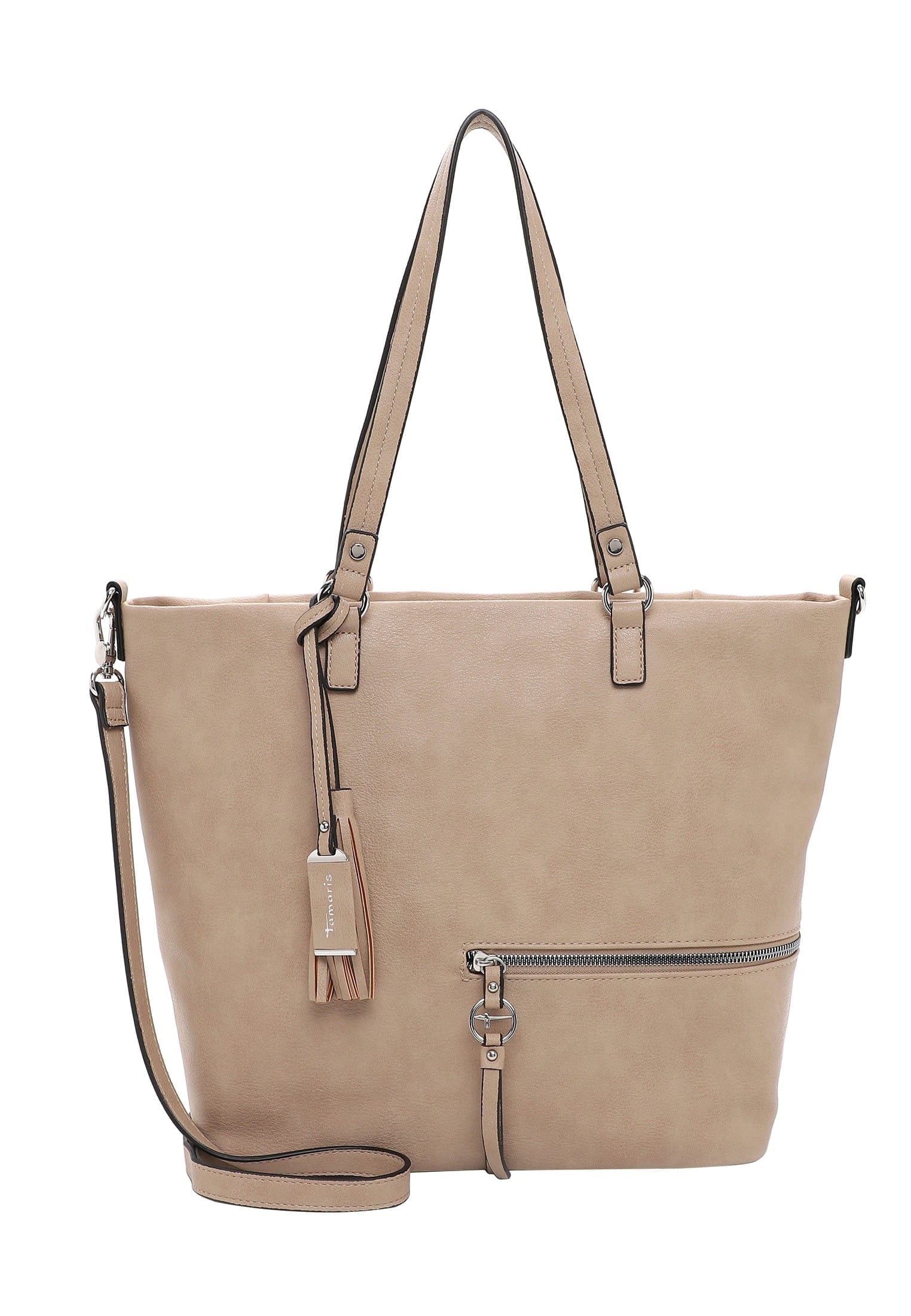 Shopper TAMARIS "Shopper TAS Nele", Damen, Gr. B/H/T: 43cm x 32cm x 16cm 0, beige (taupe 900), Polyurethan, Taschen Shopper