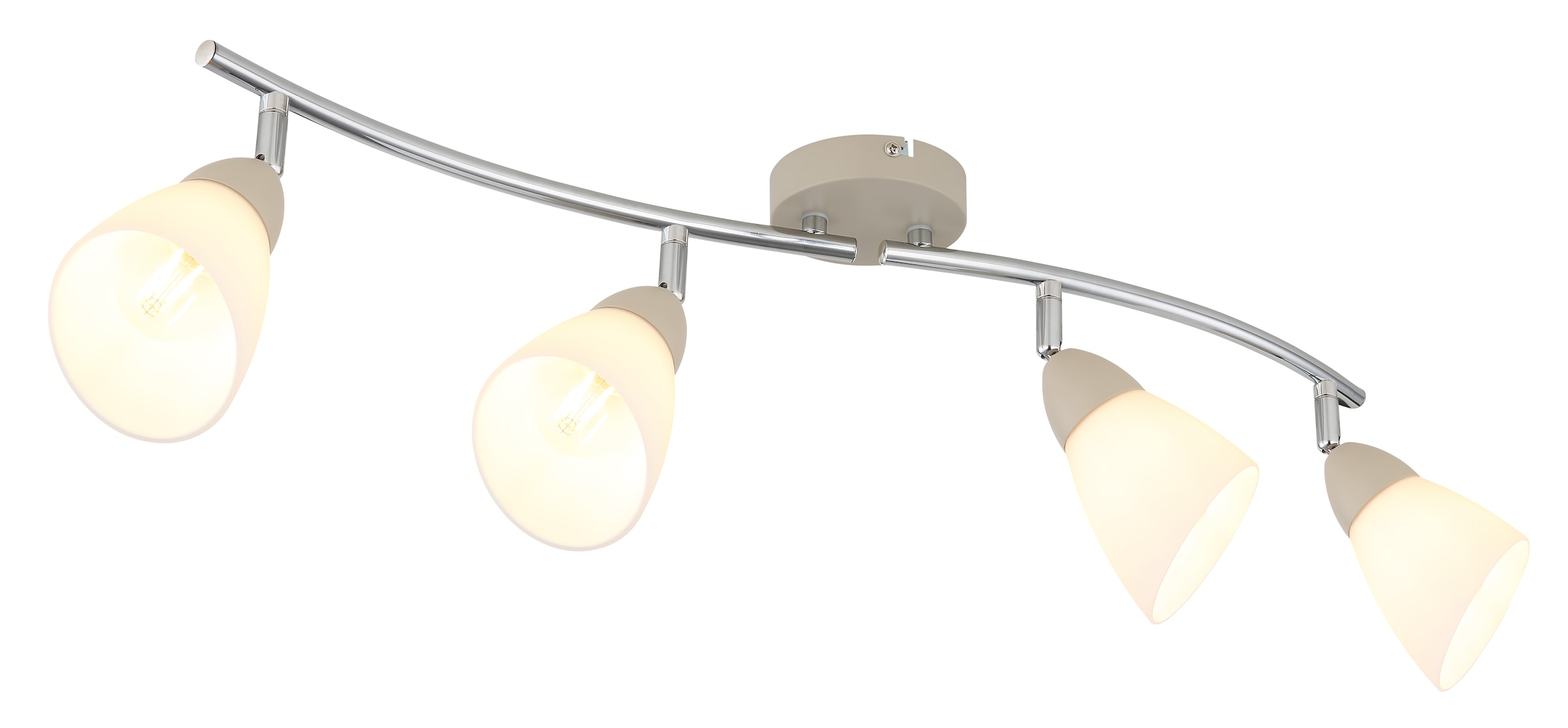 NOWA Deckenstrahler »PAULA« E14 1 Stk. 4 bewegliche Strahlerköpfe, Lampenschirme aus Glas