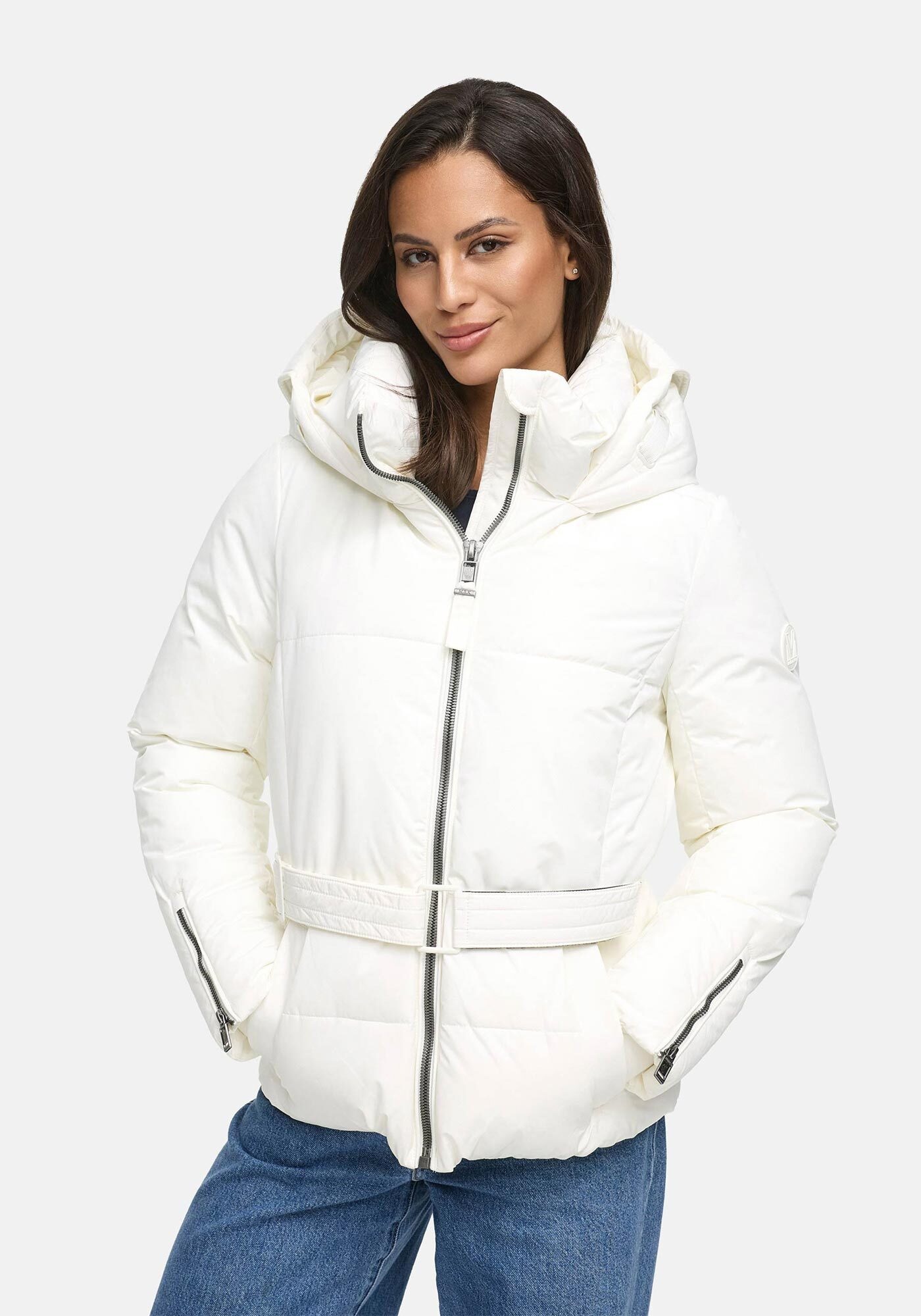 Marikoo Winterjacke »Aleynaa«, Winterjacke mit Taillengürtel