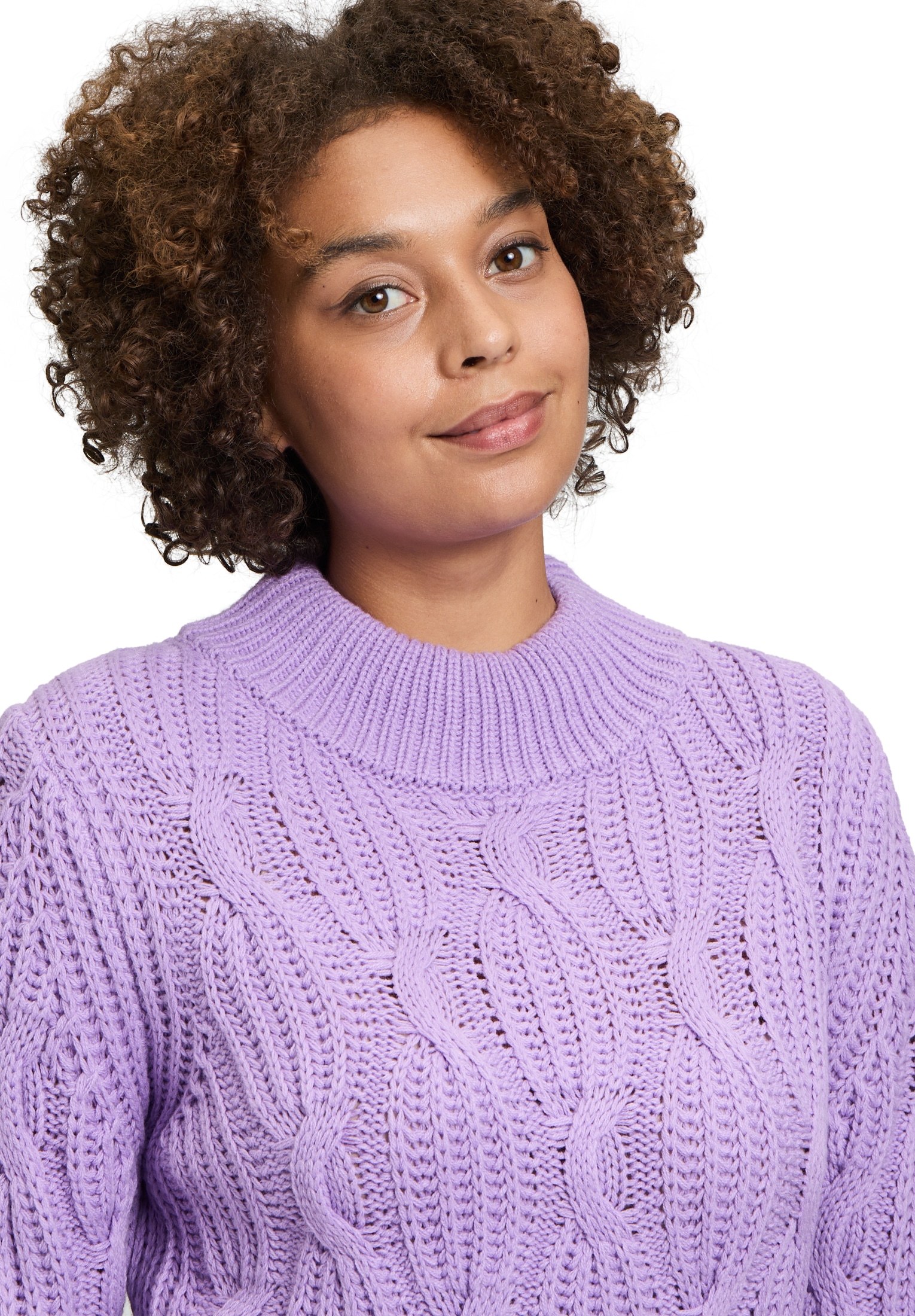 Betty&Co Strickpullover »Betty & Co Damen Grobstrick-Pullover mit Stehkragen«, (1 tlg.), Struktur
