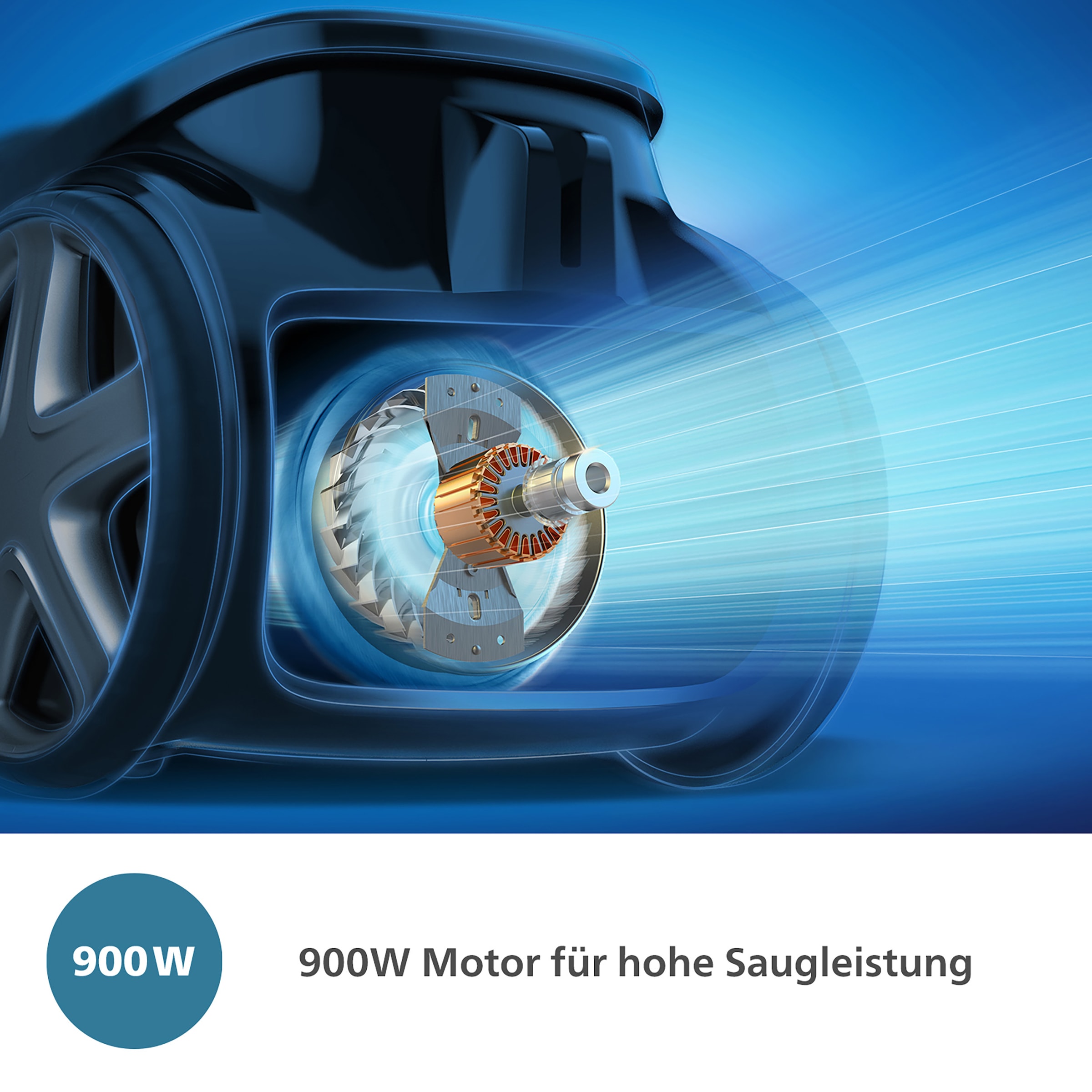 Philips Bodenstaubsauger »XD6142/12 6000 Serie, der Tierfreund mit spezieller Mini-Pet-Düse«, 900 W, mit Beutel, HEPA-Allergiefilter, TriActive+ LED-Düse, 4 l; Tiefschwarz glänzend