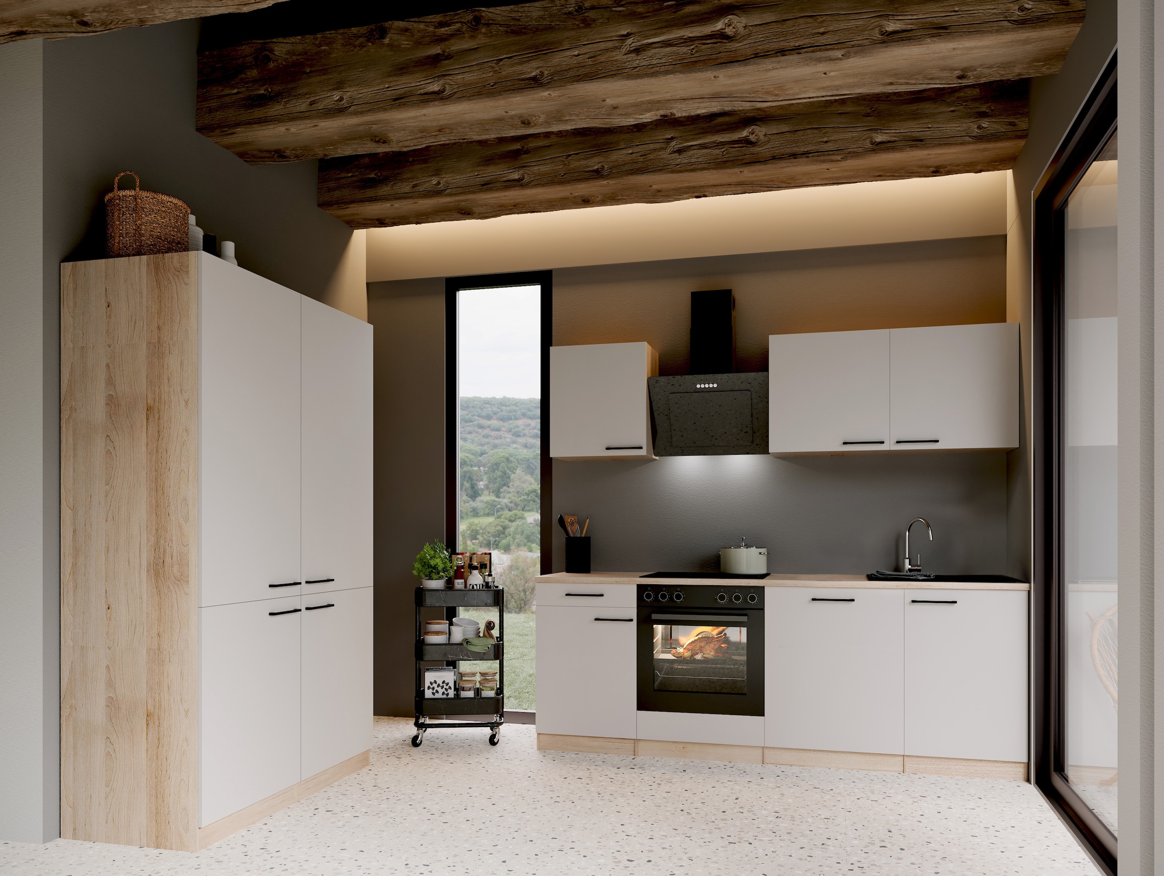 RESPEKTA Küche »Merle« Küchenzeile Merle, Breite 340 cm, mit Soft Close, French-Door-Design