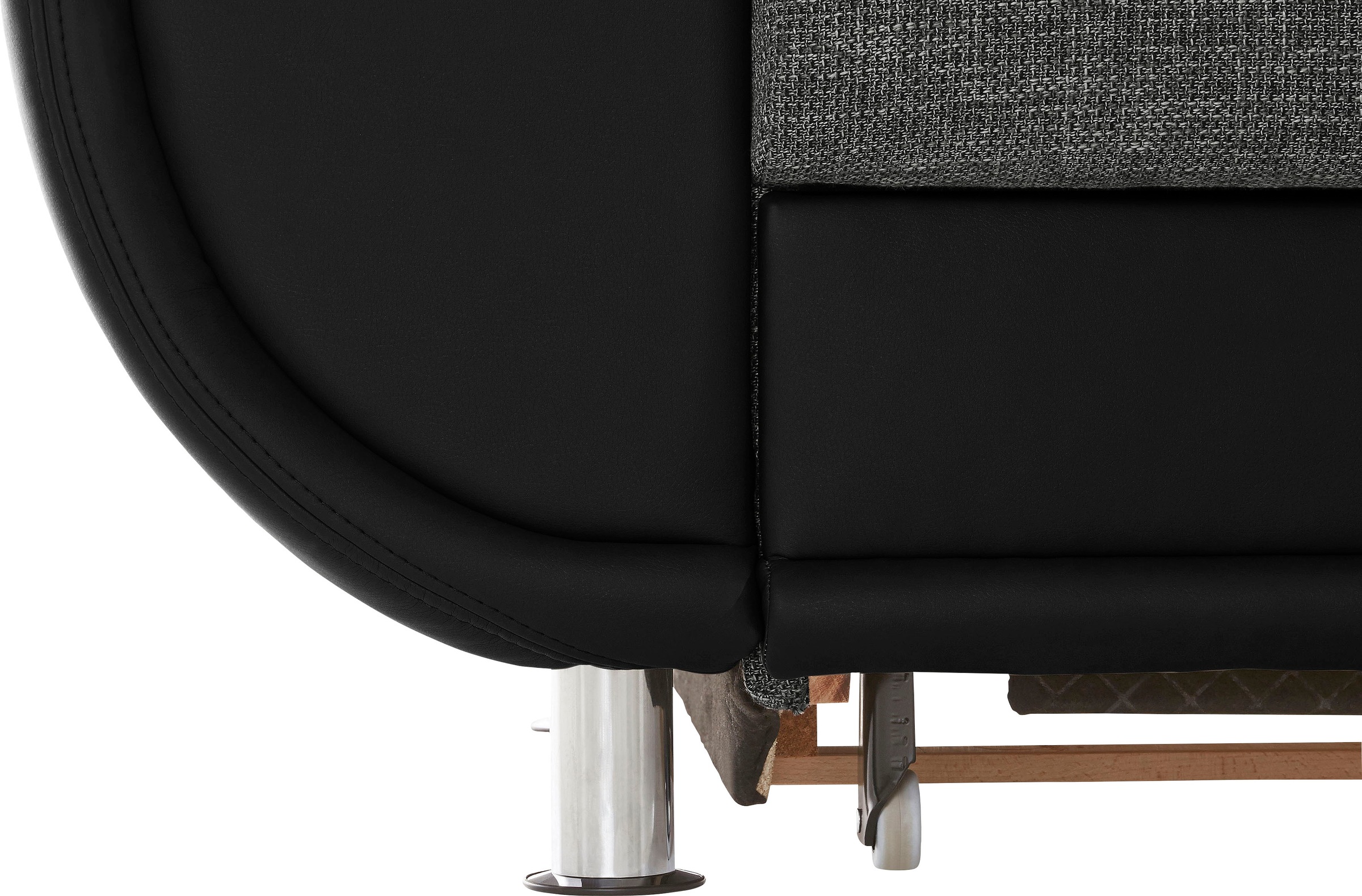 TRENDMANUFAKTUR Wohnlandschaft »Rondo 3, zeitlos und modern, im Materialmix, U-Form«, wahlweise für mehr Komfort mit Federkern, wahlweise mit Bettfunktion