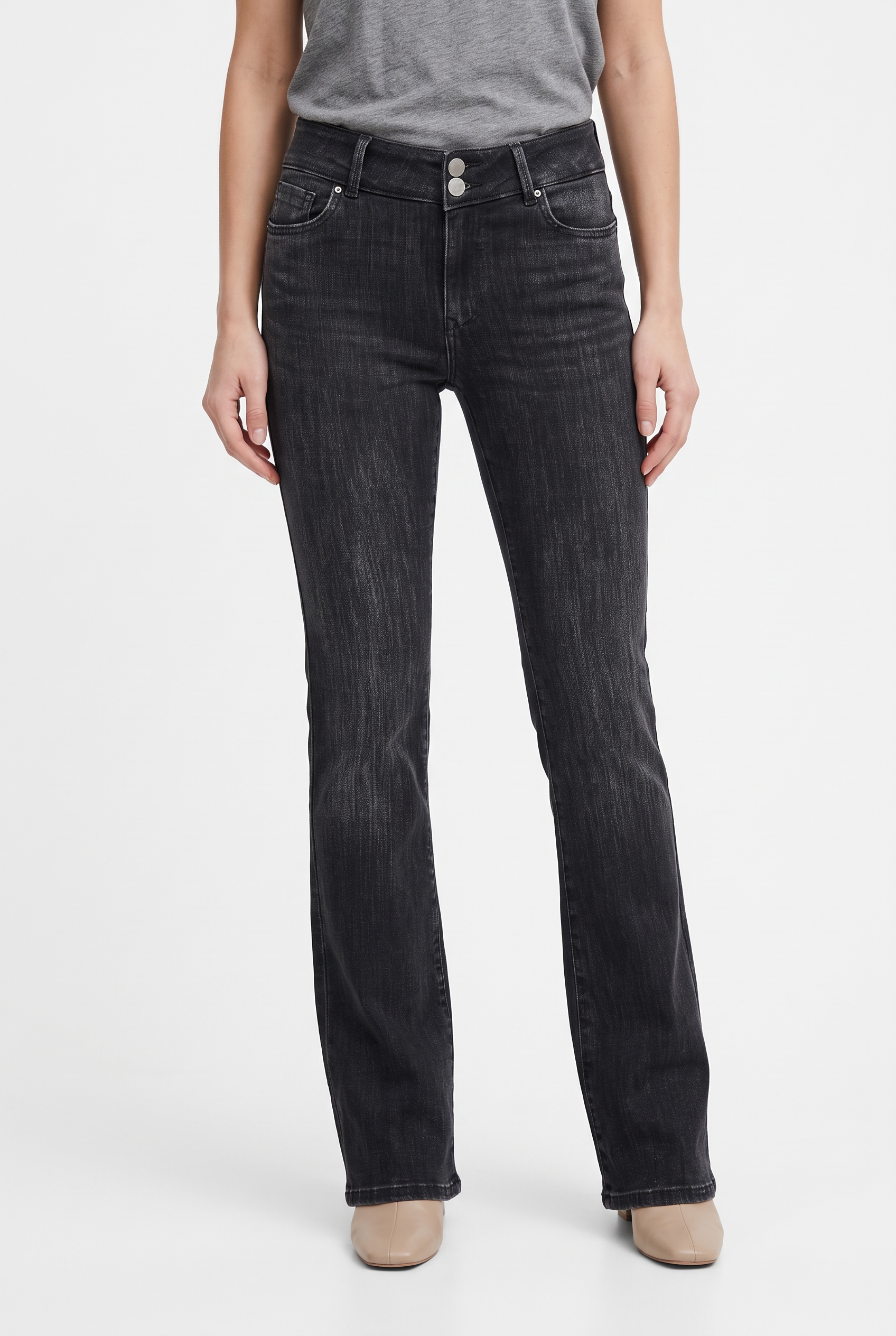 ONLY Bootcut-Jeans »ONLPOWER MW DB PUSH UP FLARED DNM« Baumwollmischung, ausgestellte Beinform