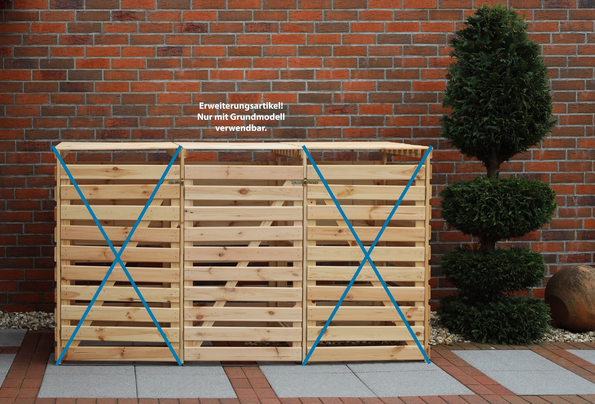 promadino Mülltonnenbox »Vario V Erweiterung« besonders robust aus zertifiziertem Kiefernholz gefertigt