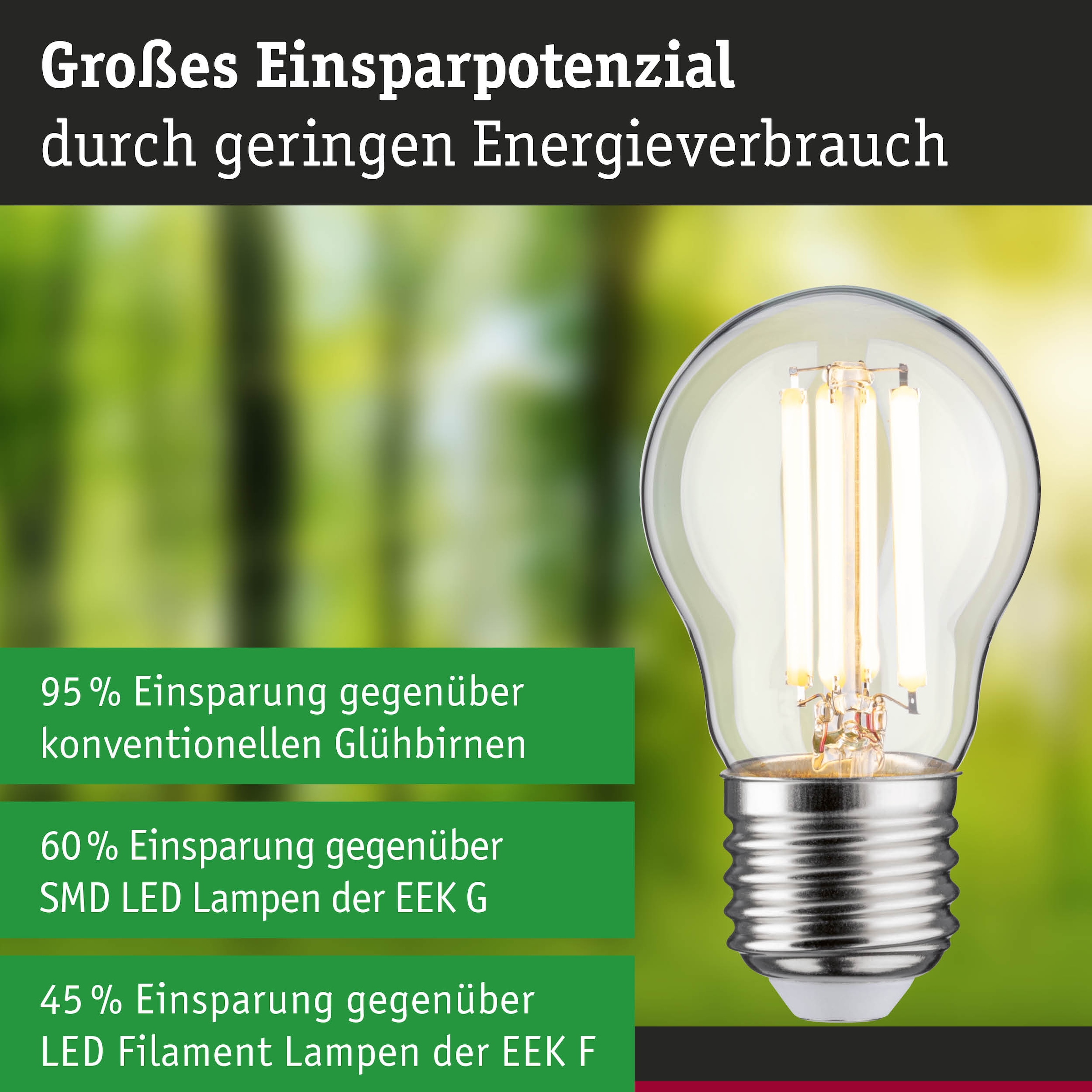 Paulmann LED-Leuchtmittel »Efficient-Line Tropfen 525lm 2,5W 3000K klar 230V« E27 1 Stk. Warmweiß