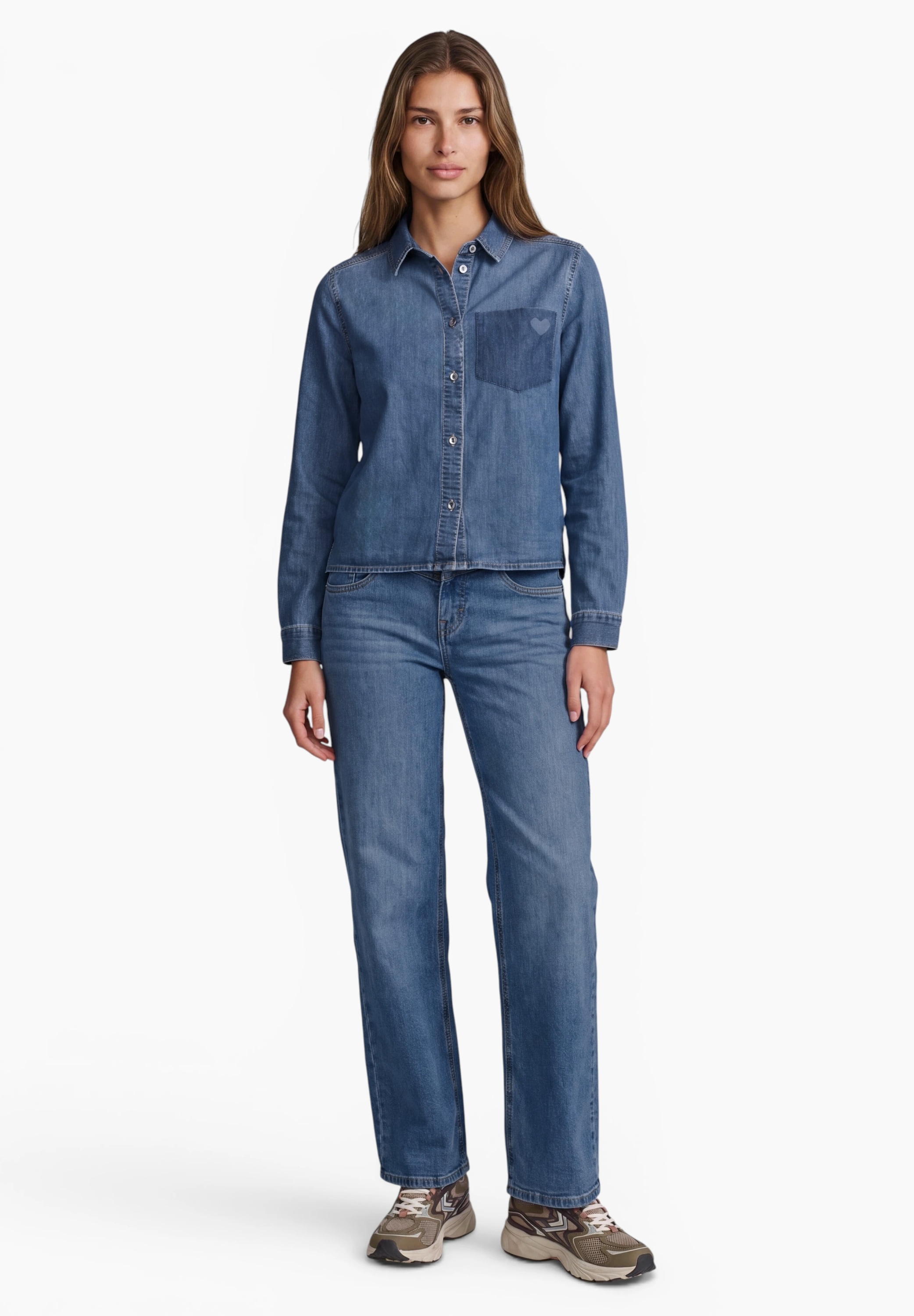 STREET ONE STUDIO Jeansbluse mit Brusttasche